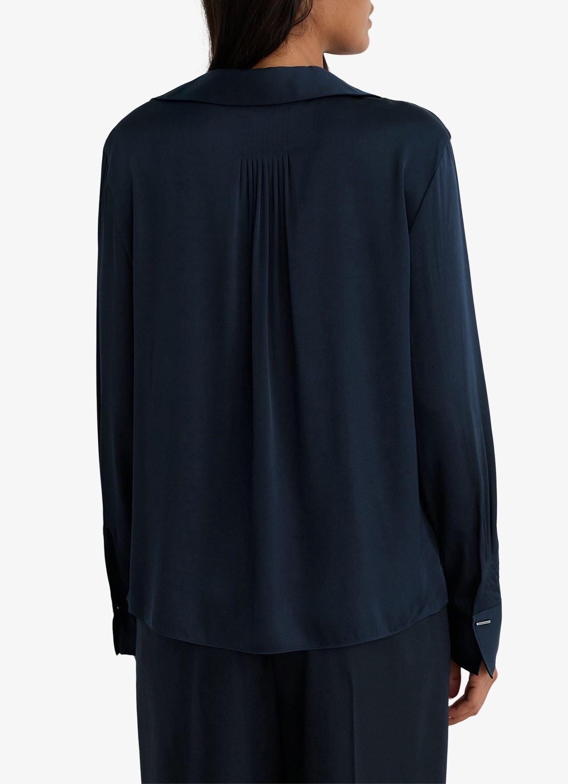 Reiss Orla tuniek in zijdeblend met kraag - achterkant 6 blauw