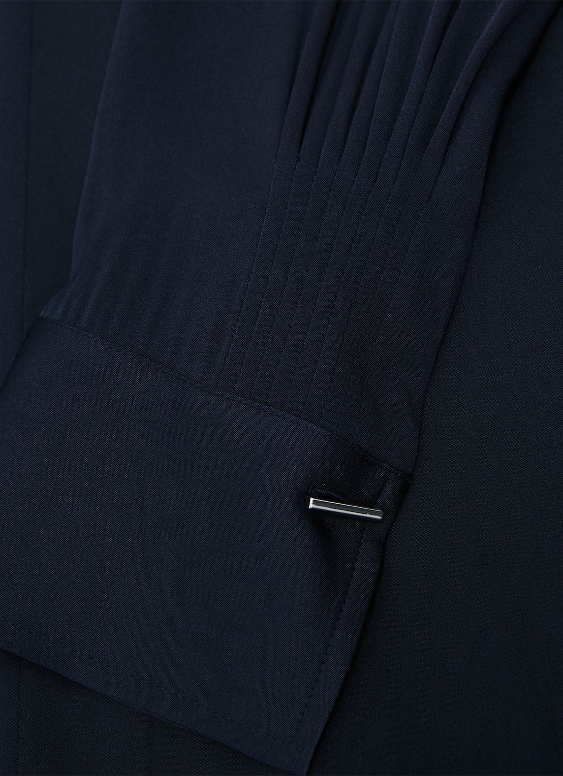 Reiss Orla tuniek in zijdeblend met kraag - detail 5 blauw