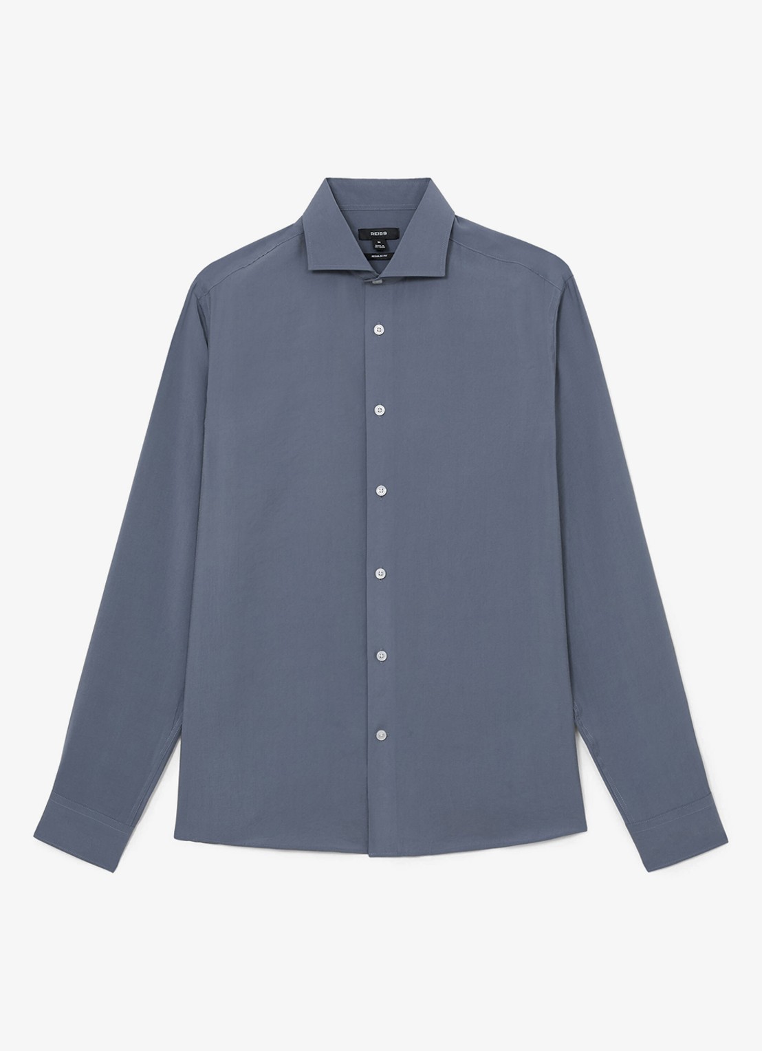 Reiss Oscar regular fit overhemd - voorkant 2 blauwgrijs