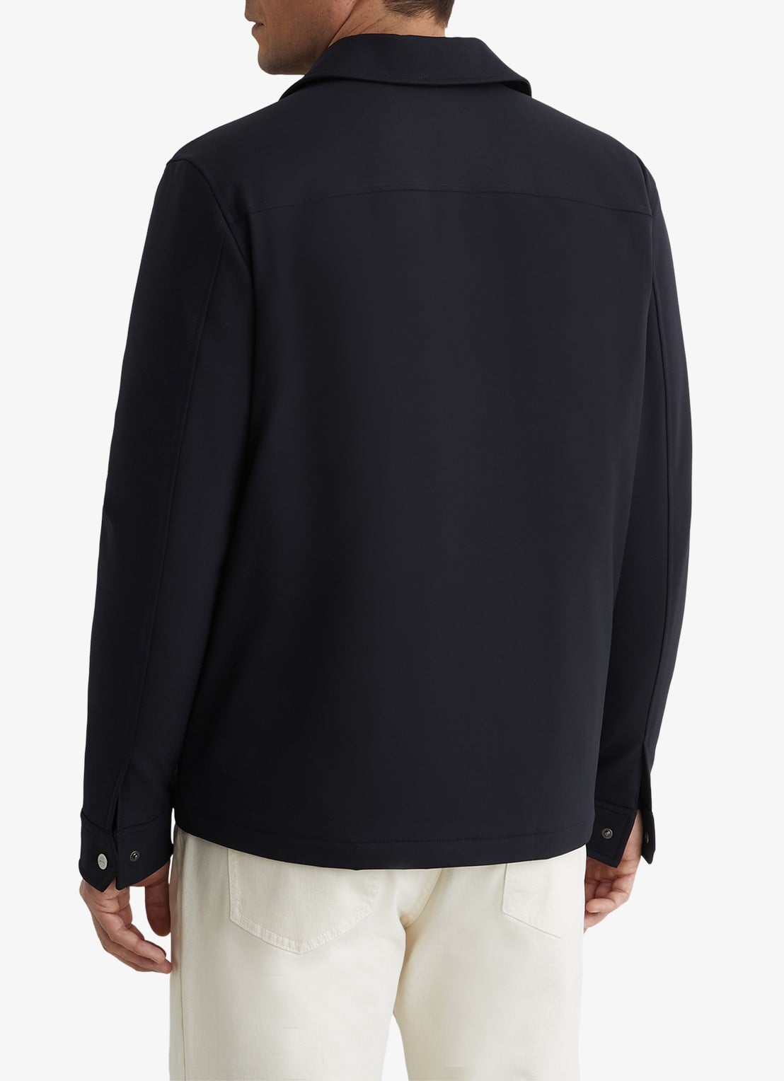 Reiss Oshei overshirt met borstzakken - achterkant donkerblauw