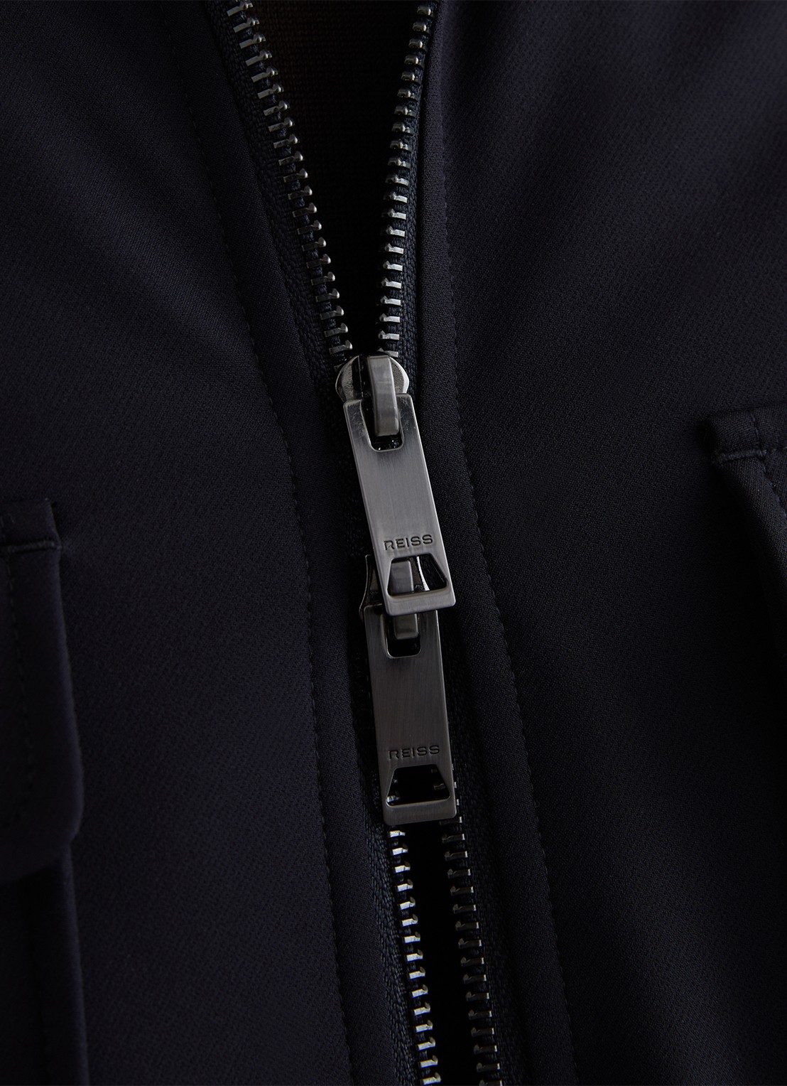 Reiss Oshei overshirt met borstzakken - detail 4 donkerblauw