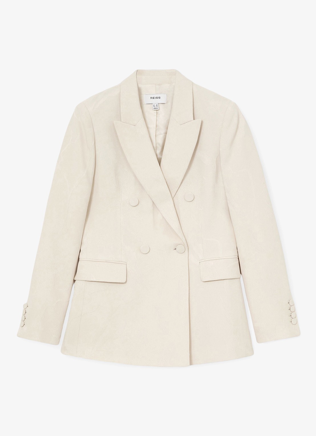 Reiss Ottie double-breasted blazer met klepzakken - voorkant 6 wit