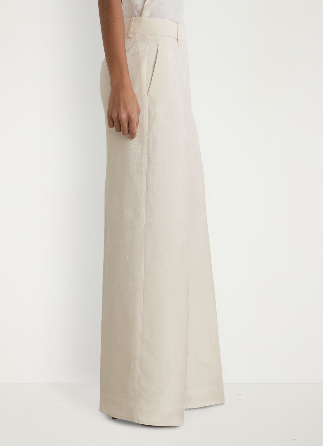 Reiss Ottie high waist wide fit pantalon met bloemenprint - detail 6 wit