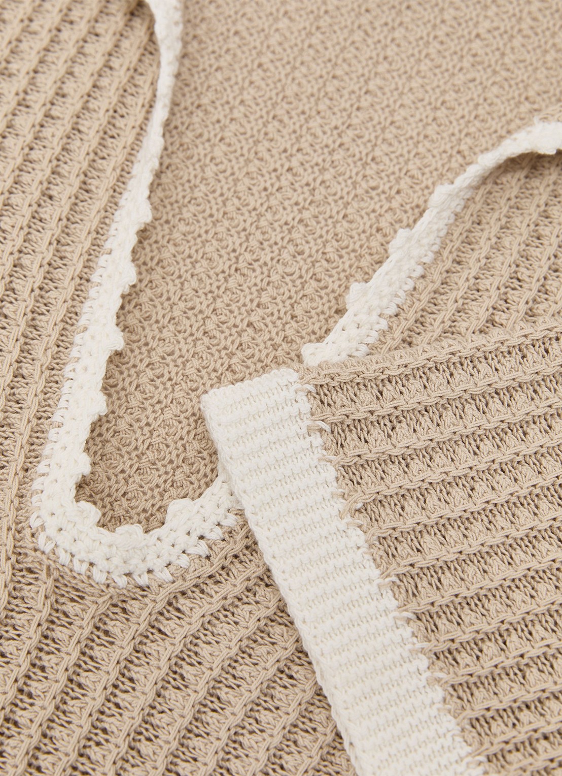 Reiss Ottilie grofgebreide top in linnenblend - detail 7 beige
