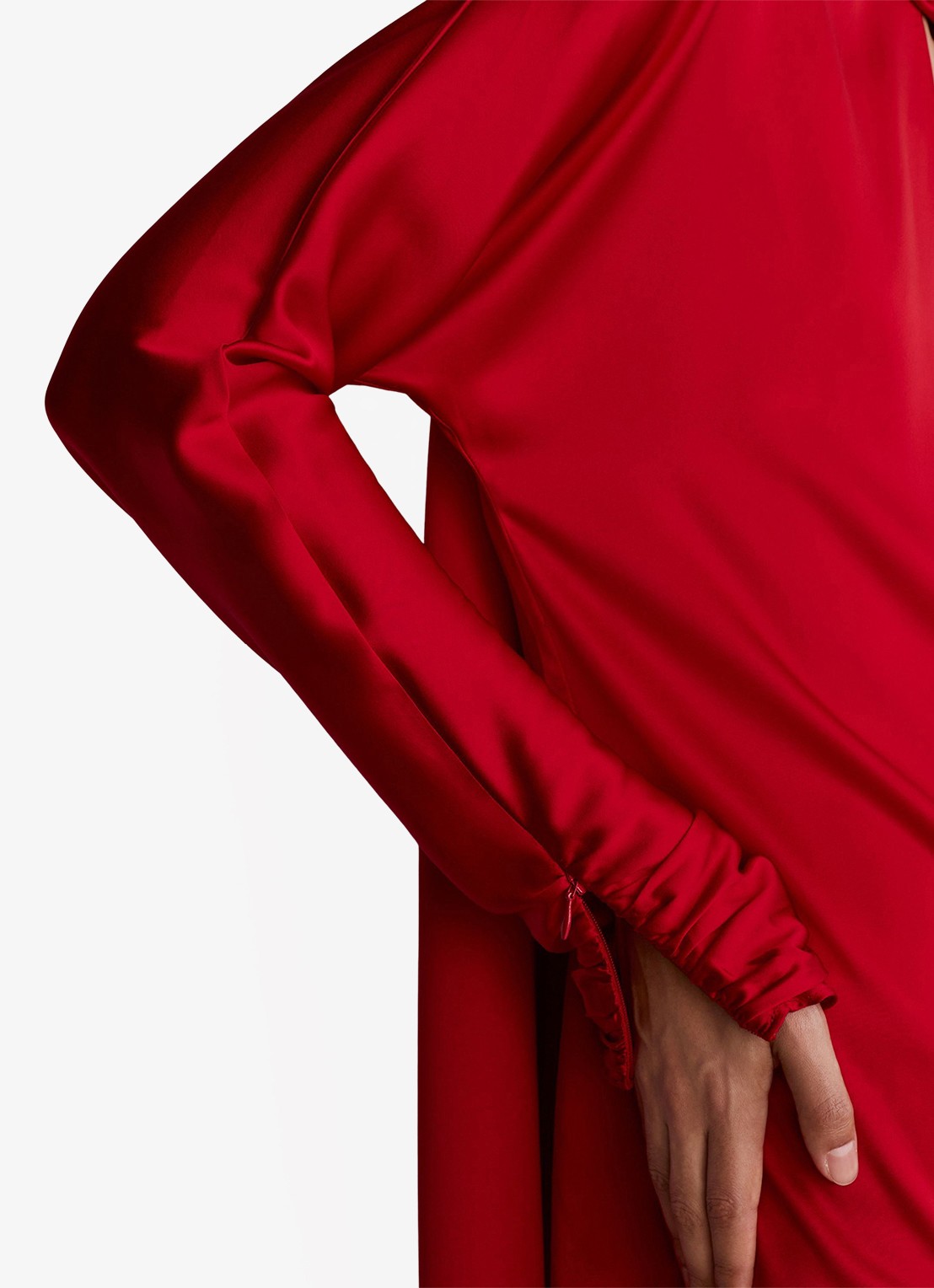 Reiss Ottilie mini jurk met sjaalkraag - detail 2 rood