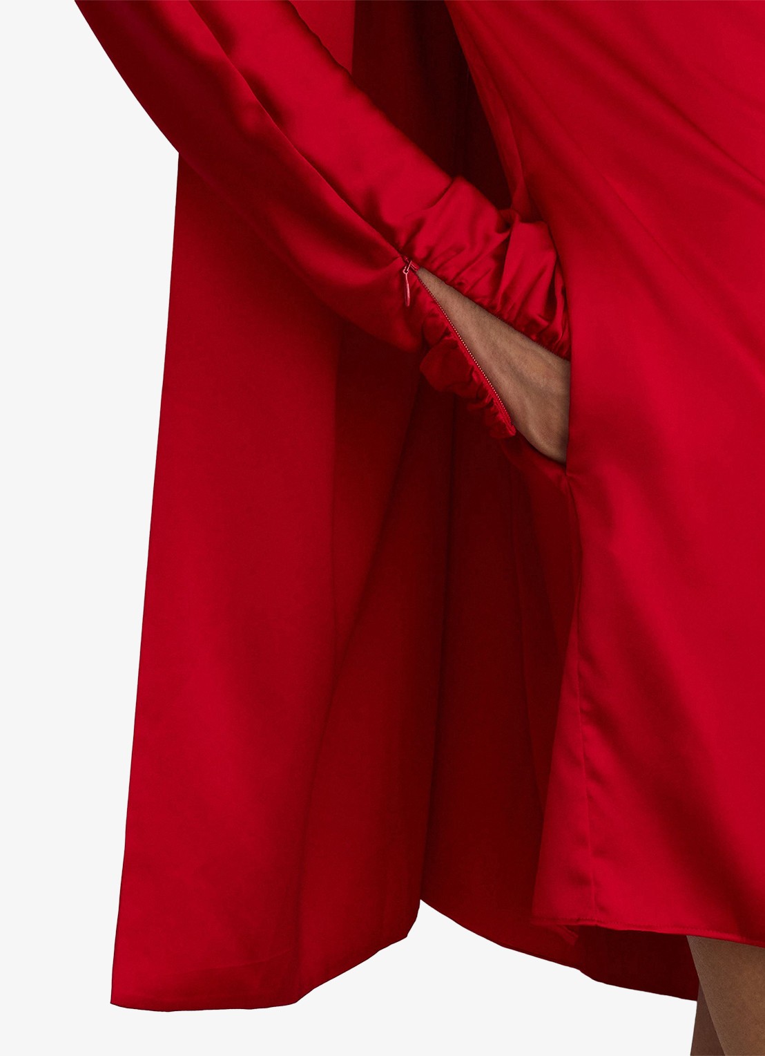 Reiss Ottilie mini jurk met sjaalkraag - detail 5 rood