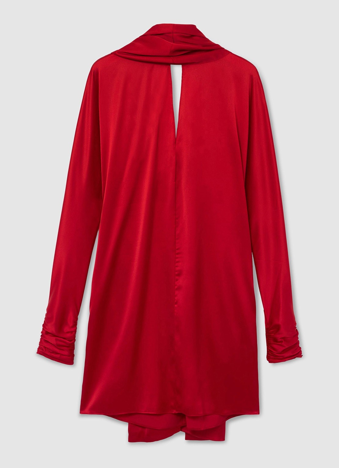 Reiss Ottilie mini jurk met sjaalkraag - voorkant 6 rood