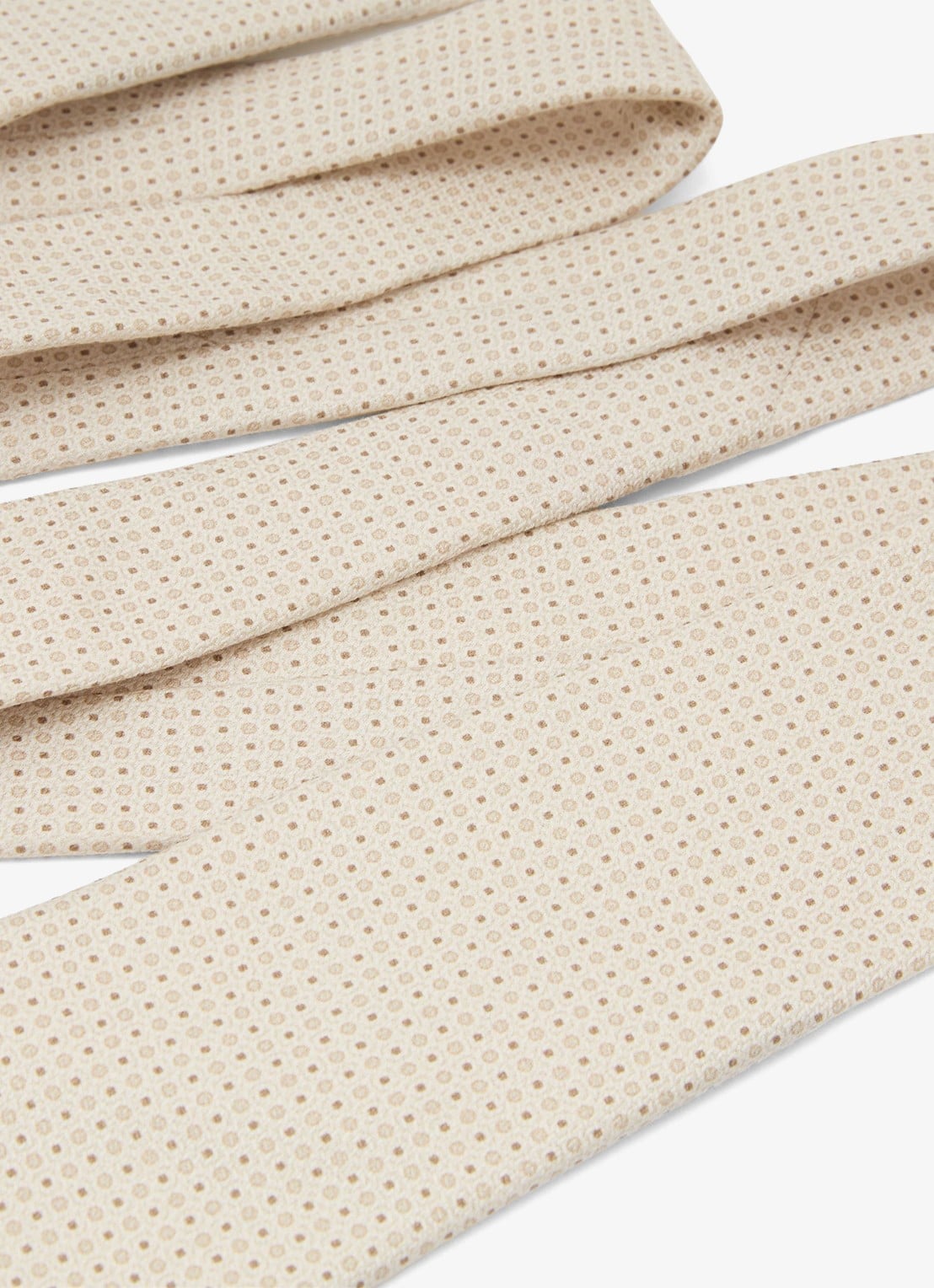 Reiss Ovale stropdas van zijde met print - detail gebroken wit