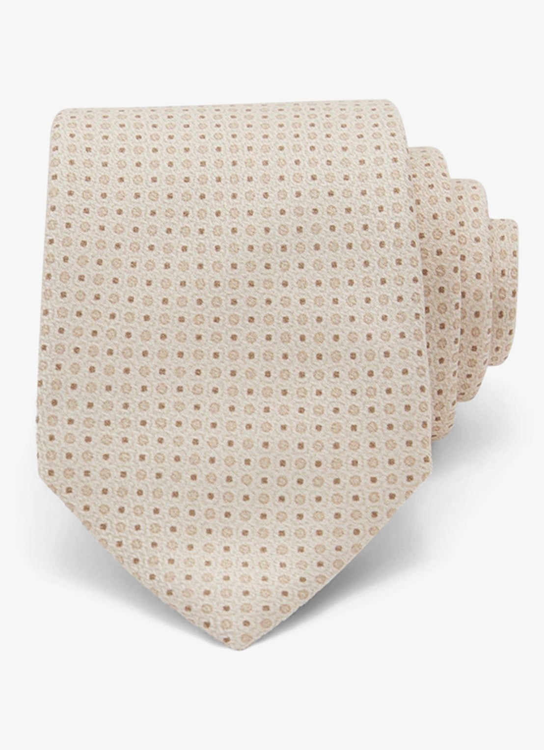 Reiss Ovale stropdas van zijde met print - voorkant 6 gebroken wit