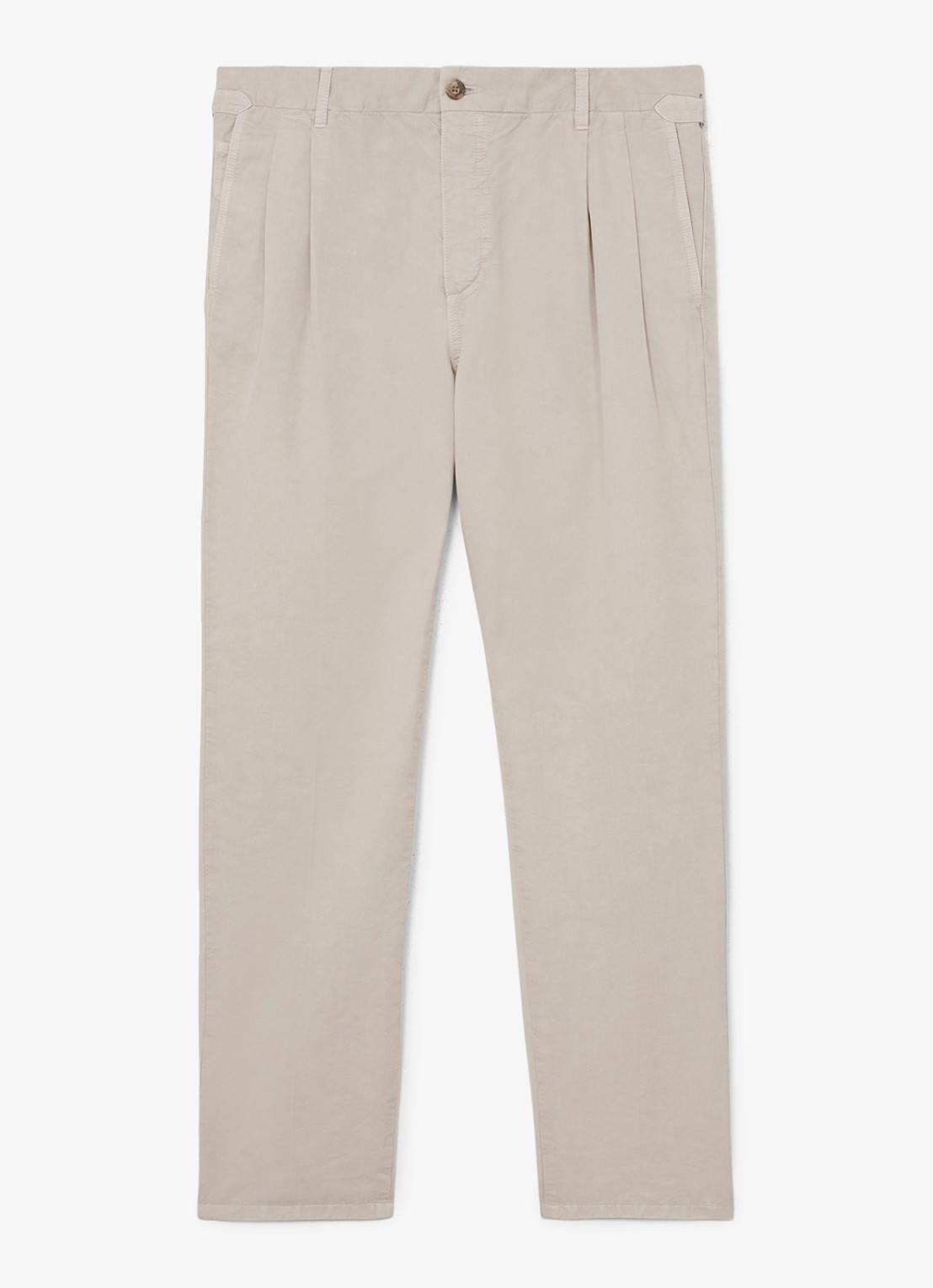 Reiss Pablo tapered fit pantalon in linnenblend - voorkant stone / beige