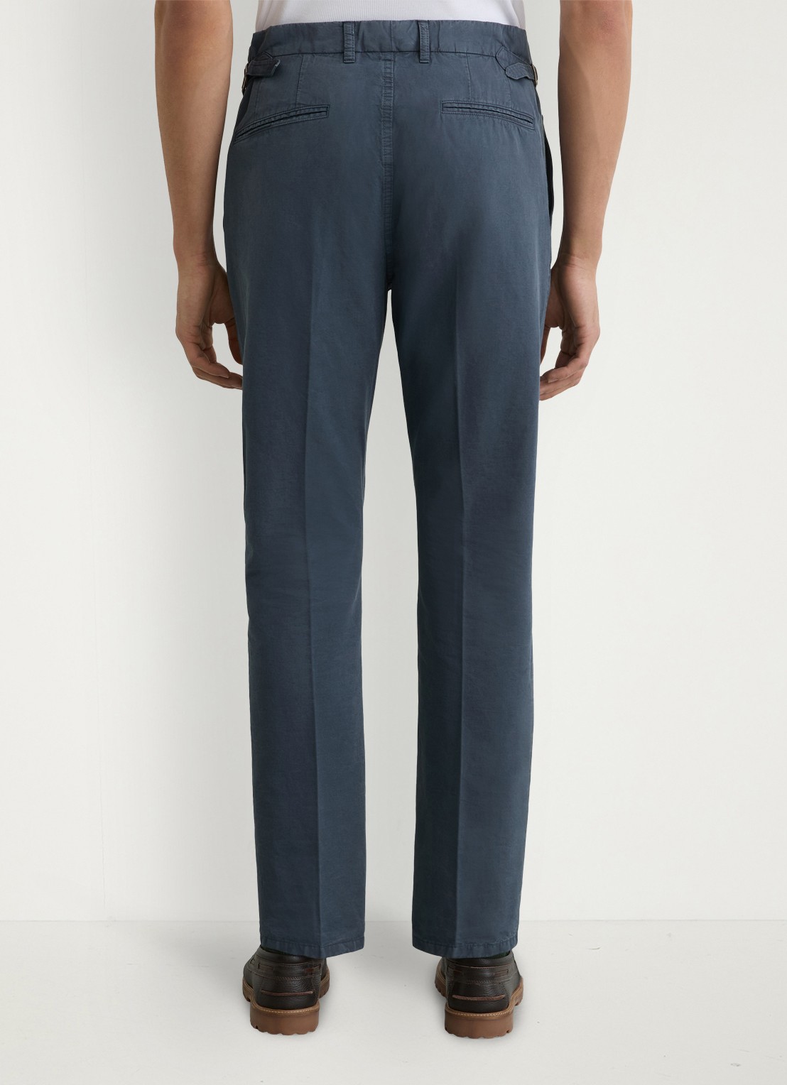 Reiss Pablo tapered fit pantalon in linnenblend - achterkant 6 airforce blue / blauw