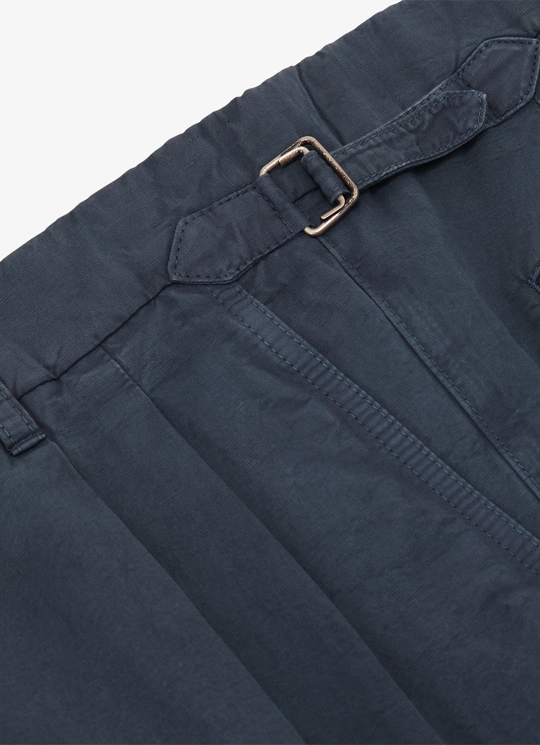 Reiss Pablo tapered fit pantalon in linnenblend - detail 3 airforce blue / blauw