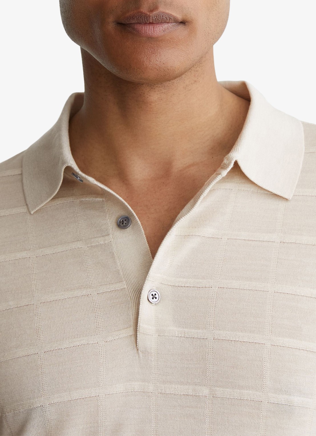 Reiss Pallas fijngebreide trui in wolblend met polokraag - detail 5 ecru / beige