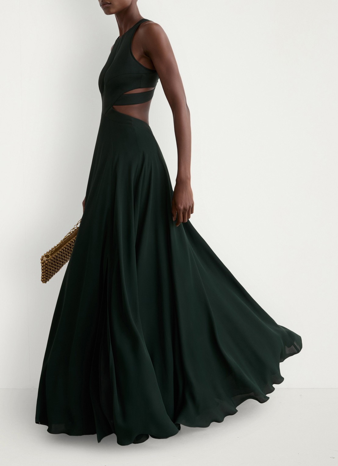 Reiss Paloma maxi jurk met cut out detail  - detail 3 groen