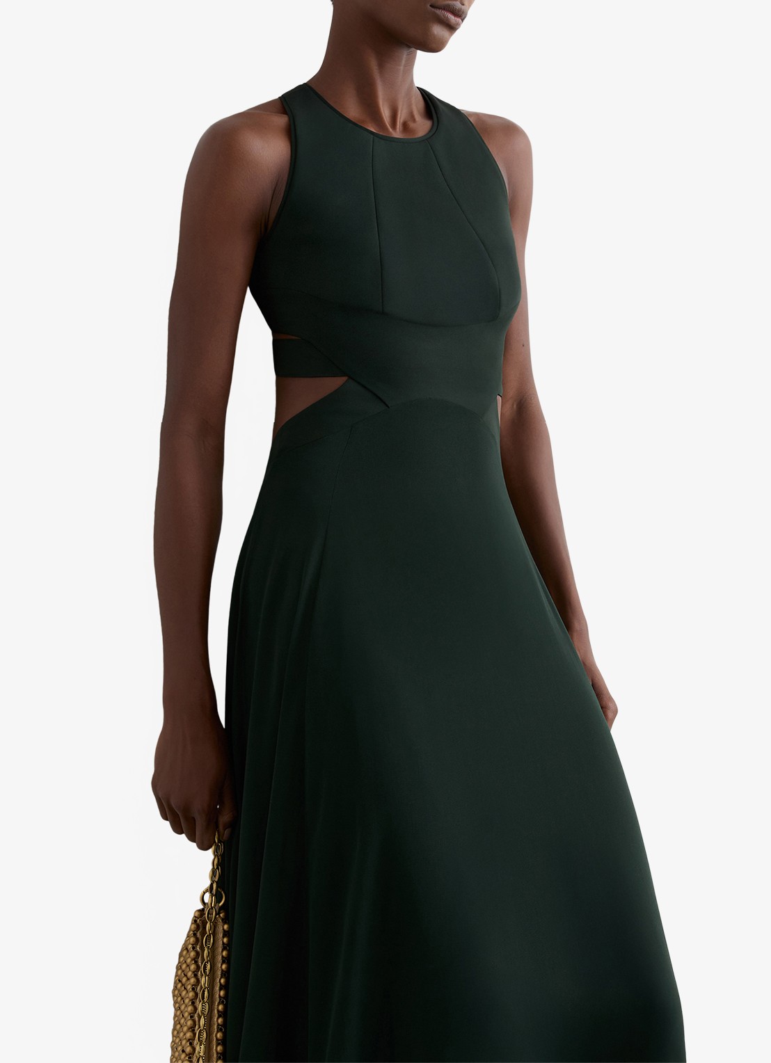 Reiss Paloma maxi jurk met cut out detail  - detail 4 groen