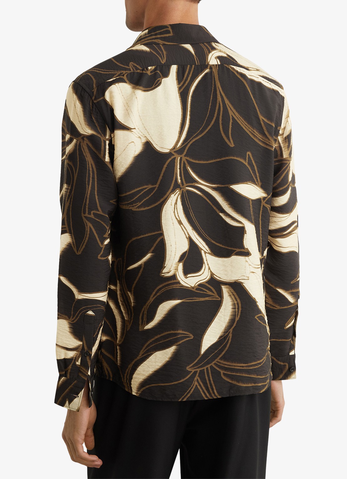 Reiss Paloma overhemd met grafische print  - achterkant black / zwart
