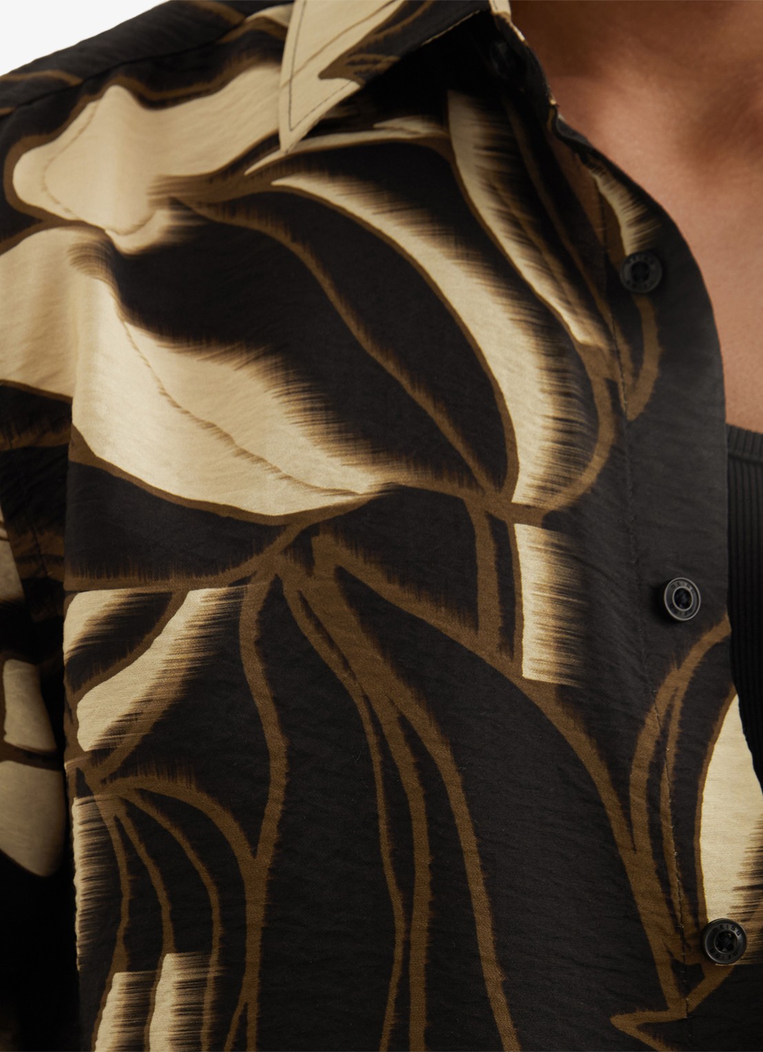 Reiss Paloma overhemd met grafische print  - detail 4 black / zwart