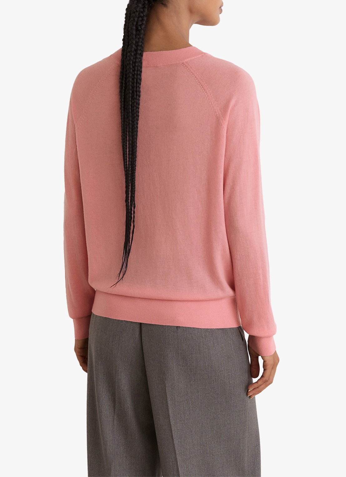 Reiss Paris fijngebreide pullover in merino wolblend - achterkant 6 roze