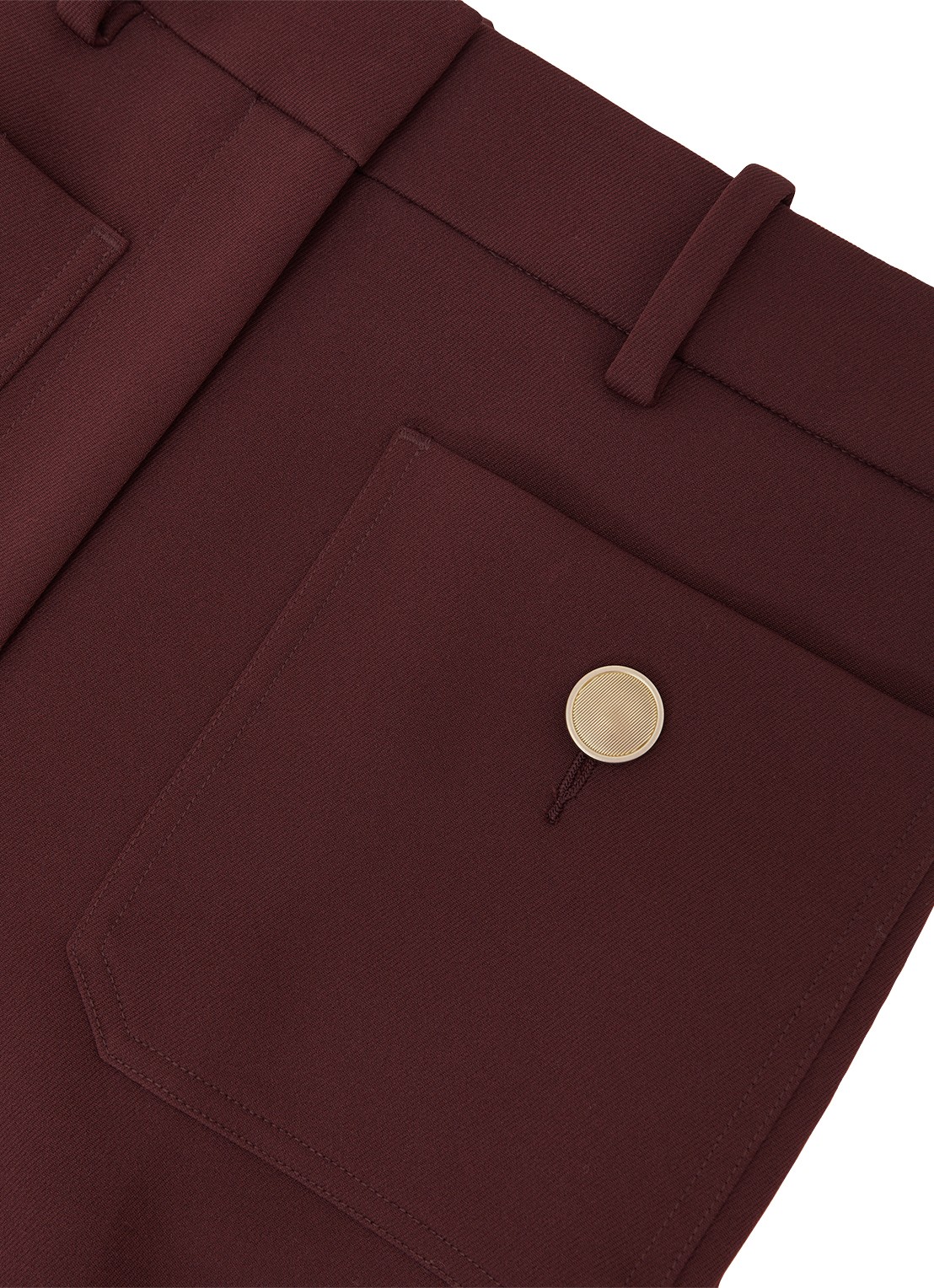 Reiss Parisa mid waist flared fit broek met opgestikte zakken - detail 5 donkerrood