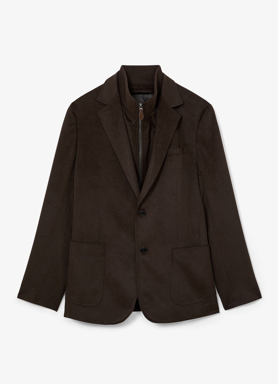 Reiss PATCH regular fit colbert in wolblend  - voorkant 6 chocoladebruin