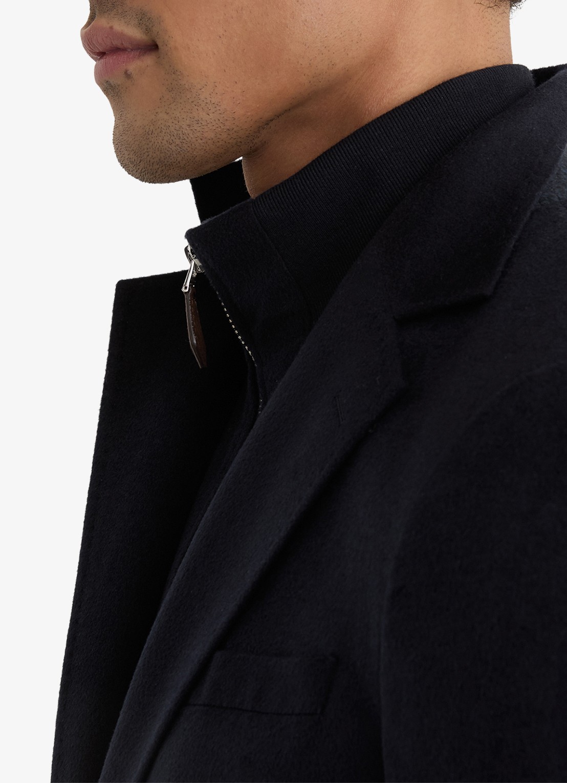 Reiss Patch single breasted colbert in wolblend - detail 4 donkerblauw