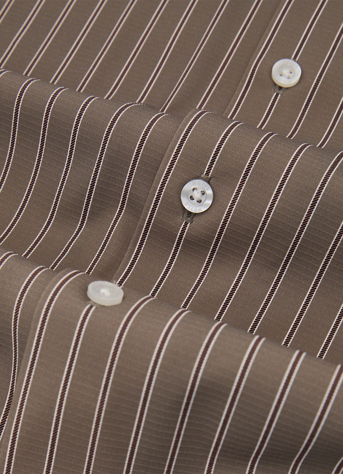 Reiss Peake regular fit overhemd met streepprint - detail 3 taupe