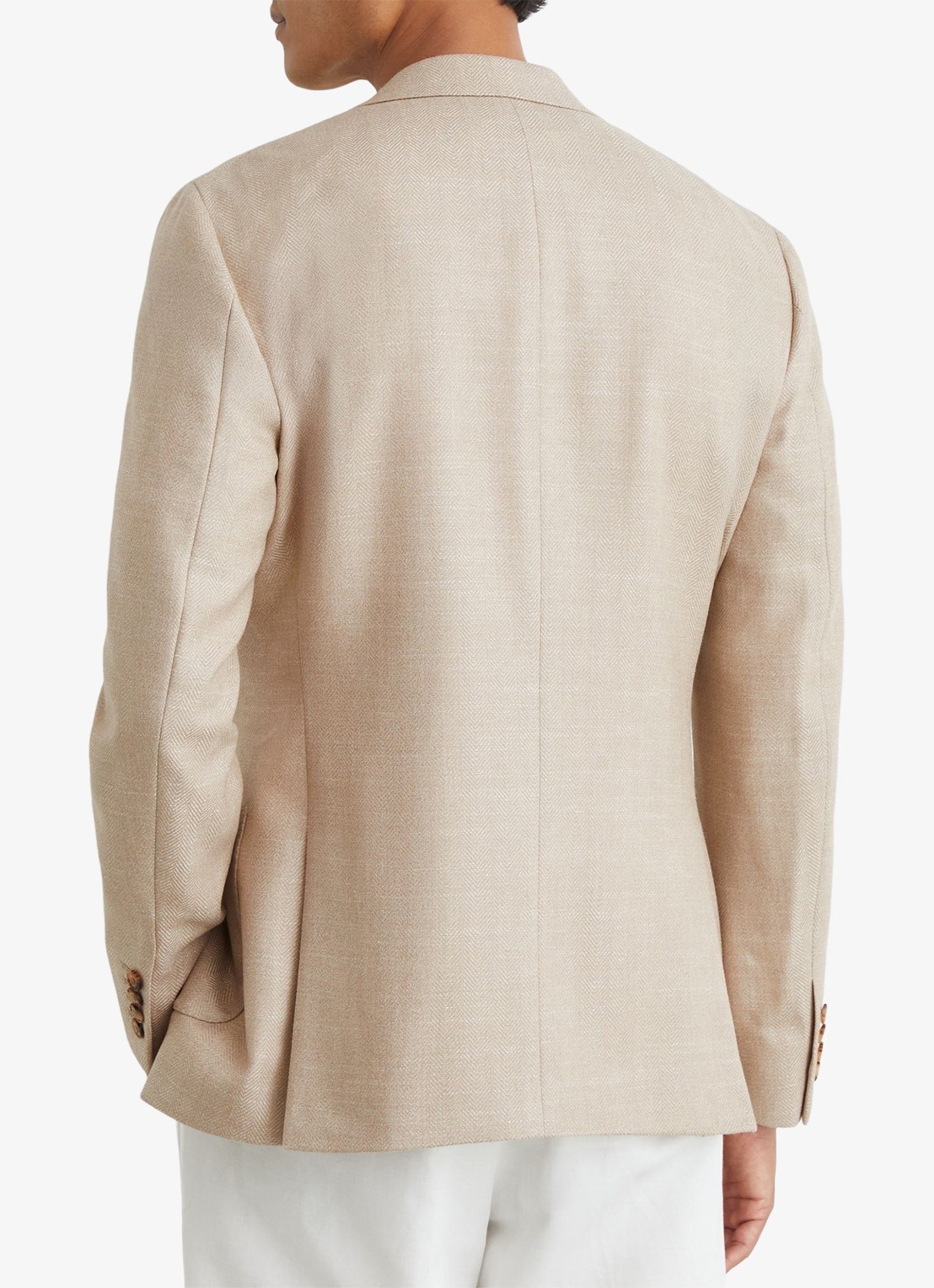 Reiss Pelmet regular fit colbert in wolblend met opgestikte zakken - achterkant 5 oatmeal / beige