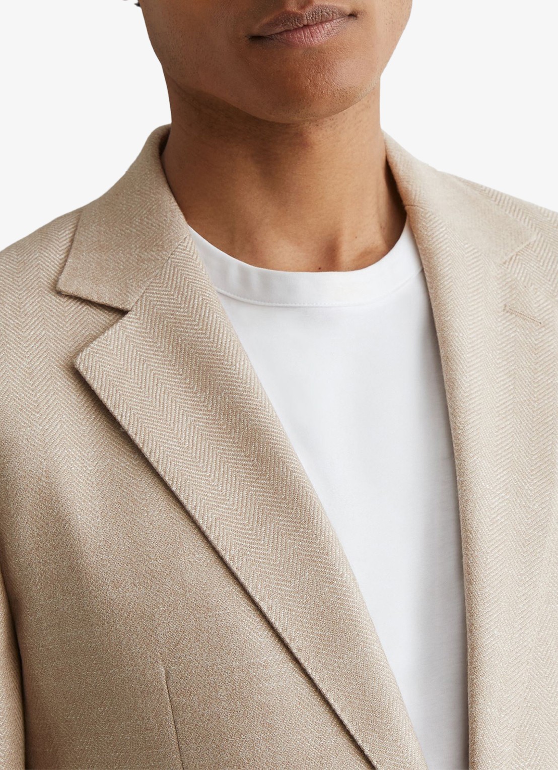 Reiss Pelmet regular fit colbert in wolblend met opgestikte zakken - detail 2 oatmeal / beige