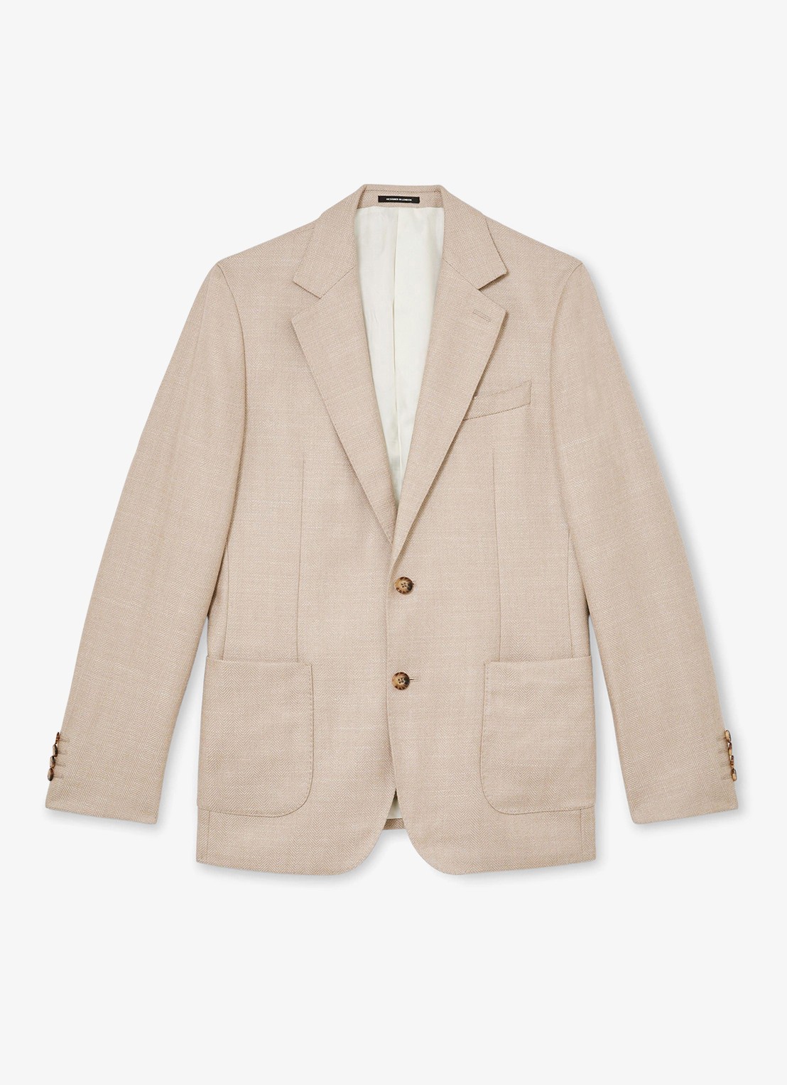 Reiss Pelmet regular fit colbert in wolblend met opgestikte zakken - voorkant 6 oatmeal / beige