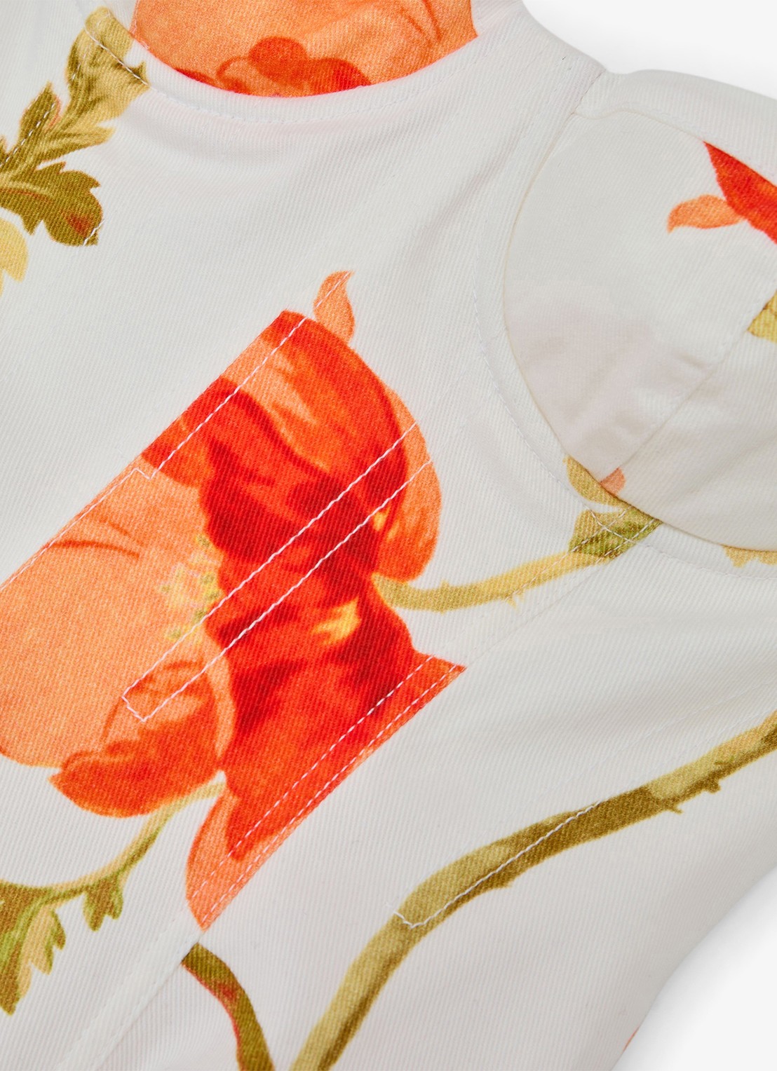 Reiss Penelope midi jurk met steekzakken en bloemenprint - detail 7 creme
