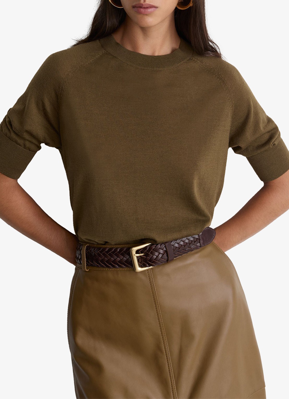 Reiss Penelope riem van leer - detail 2 beige