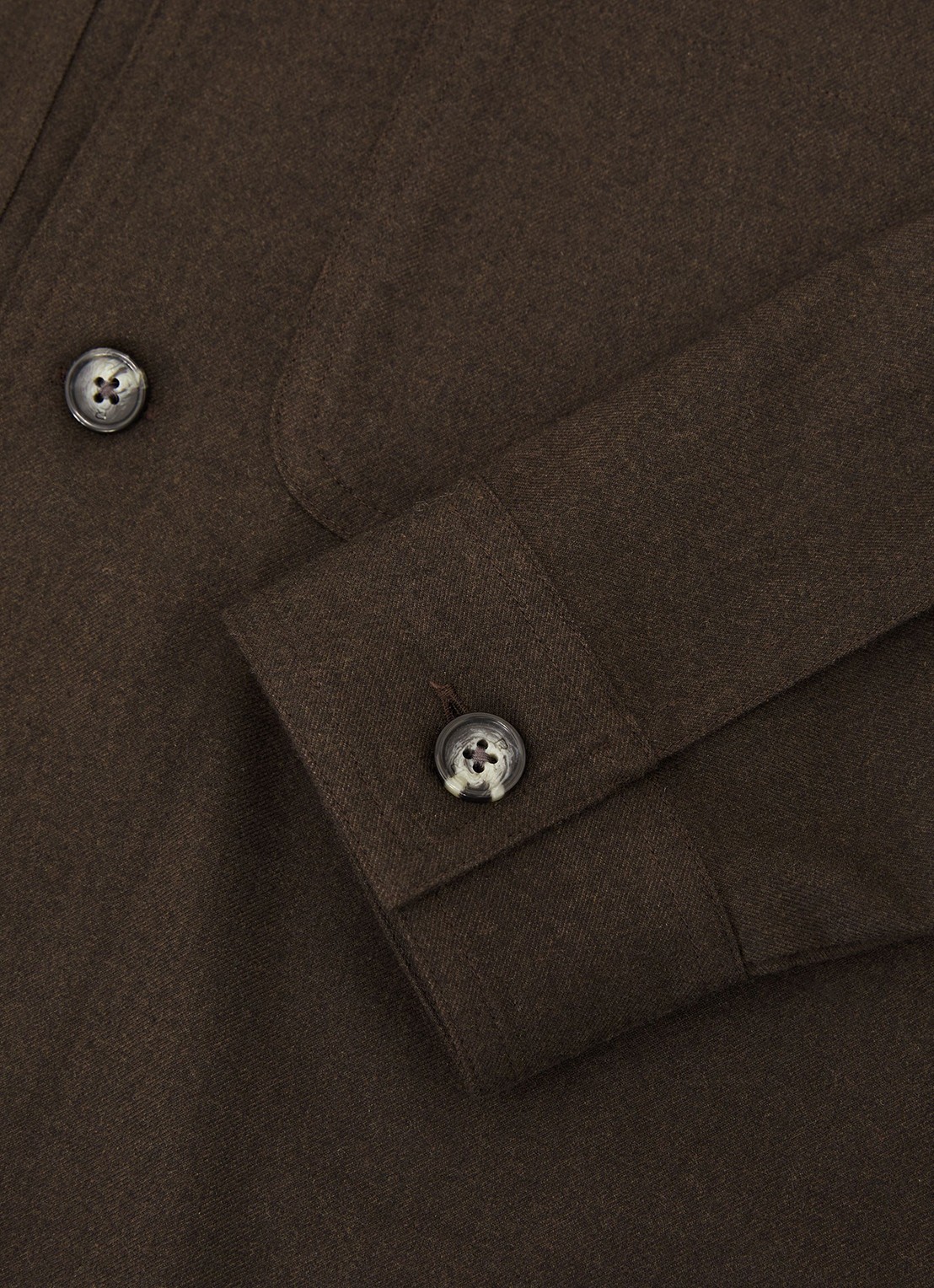 Reiss PENGE overshirt in wolblend  - detail 6 chocoladebruin