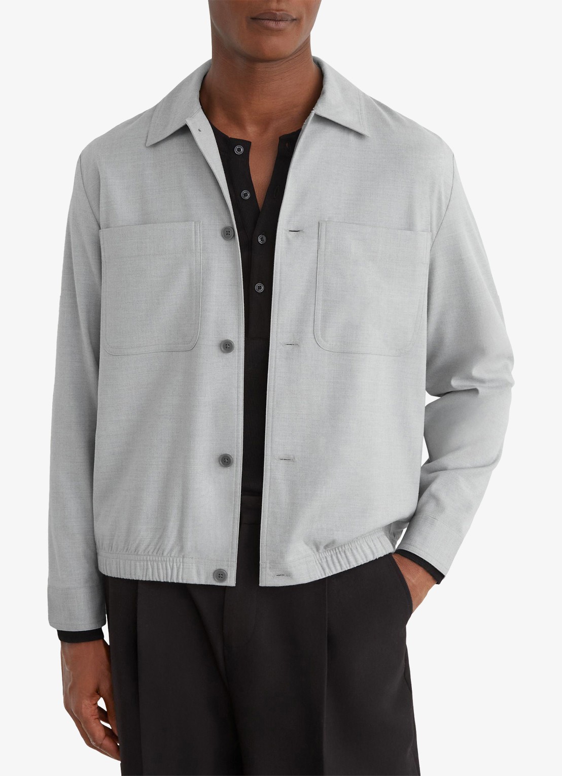Reiss PENGE overshirt in wolblend  - detail 4 soft grey / grijs