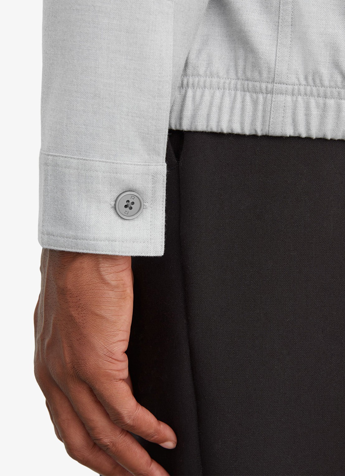 Reiss PENGE overshirt in wolblend  - detail 6 soft grey / grijs