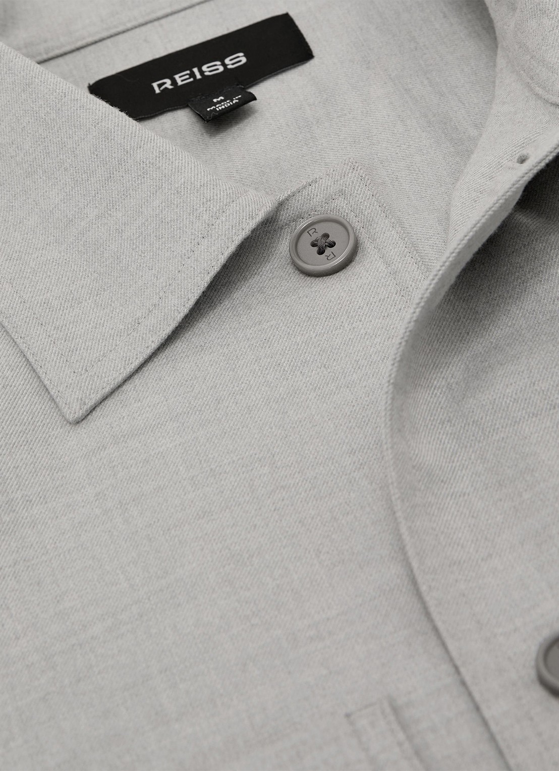 Reiss PENGE overshirt in wolblend  - detail 7 soft grey / grijs
