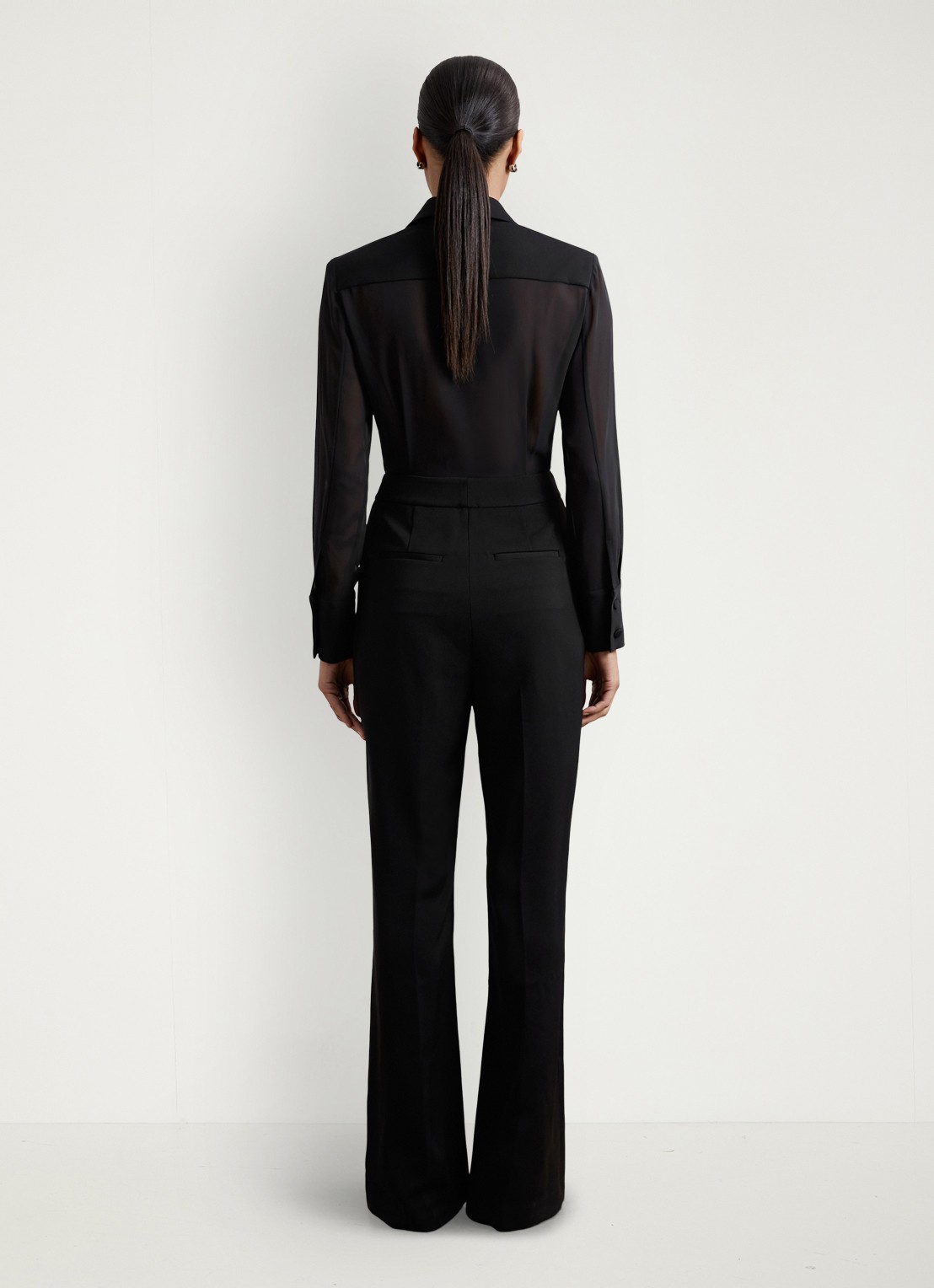 Reiss Perla jumpsuit met kraag  - achterkant 6 zwart