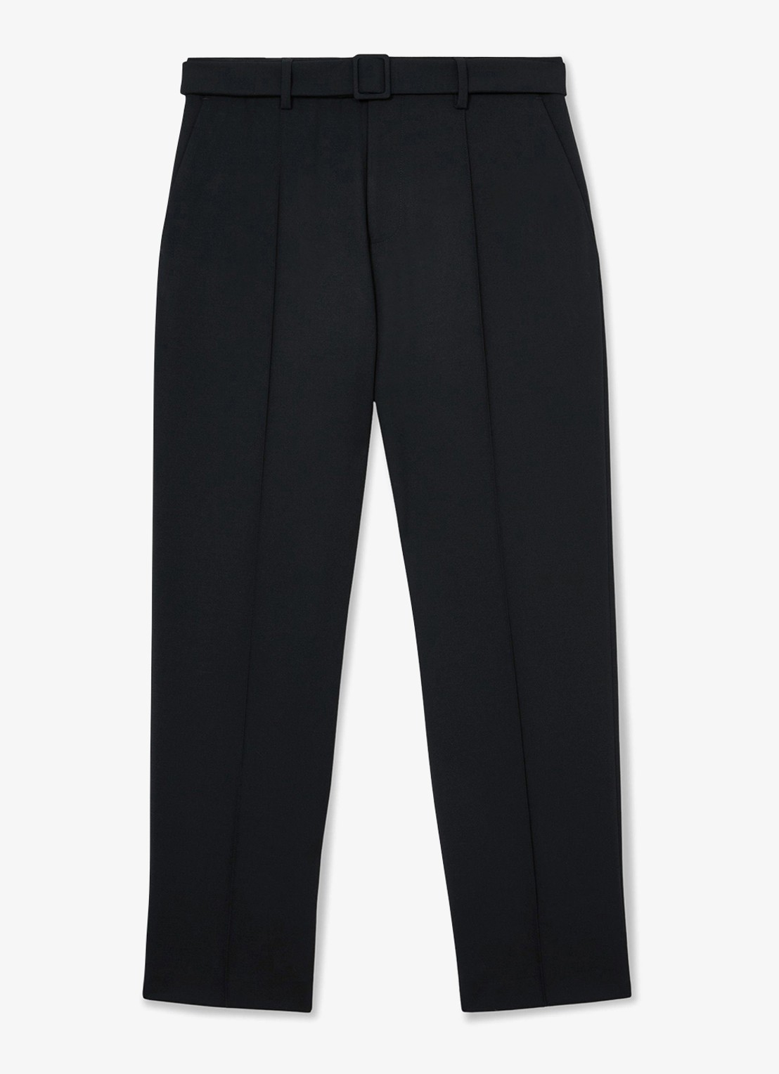 Reiss Peshi straight fit pantalon met ceintuur - voorkant 5 donkerblauw