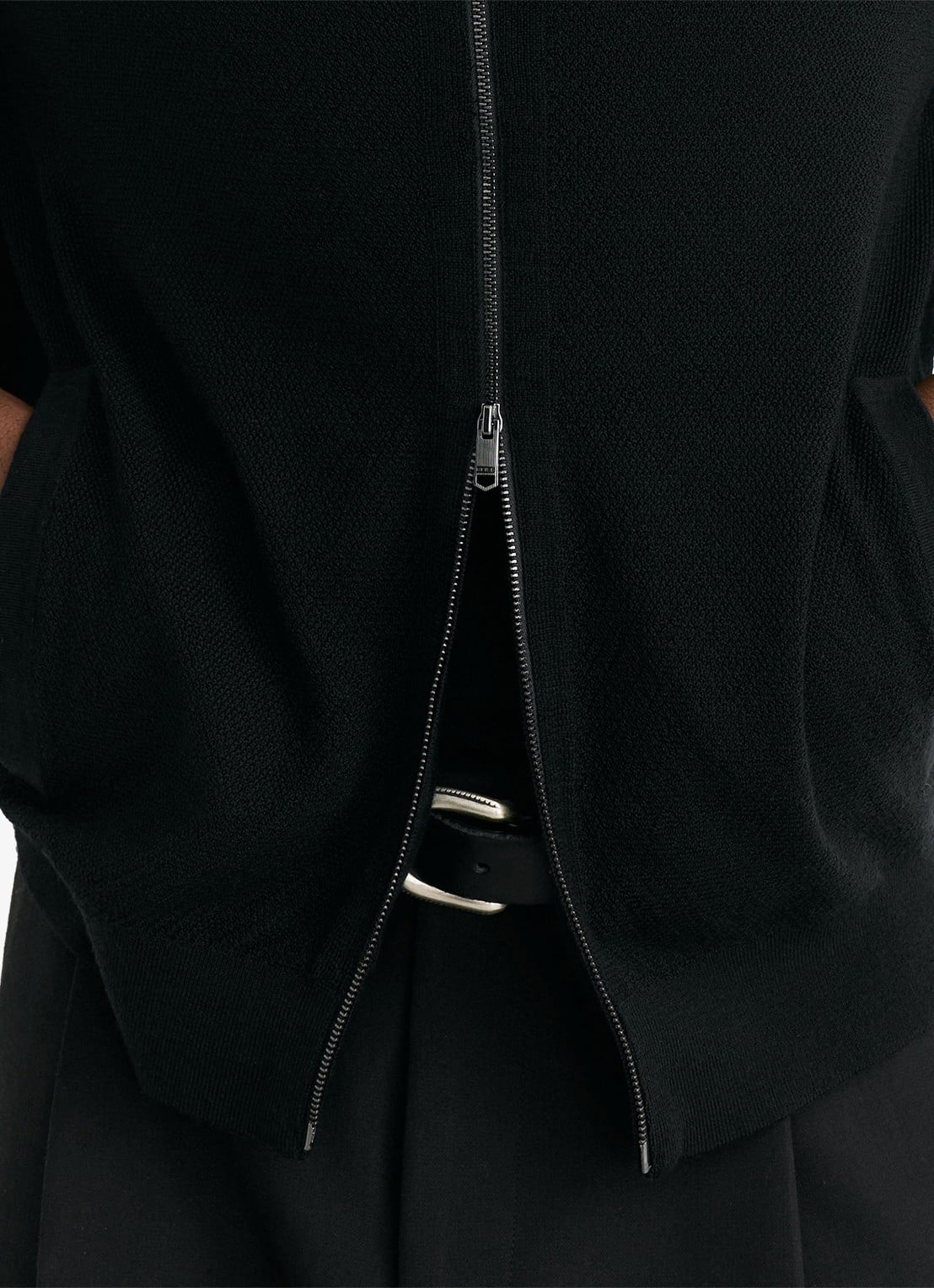 Reiss Petersham vest van merino wol - detail 6 black / zwart