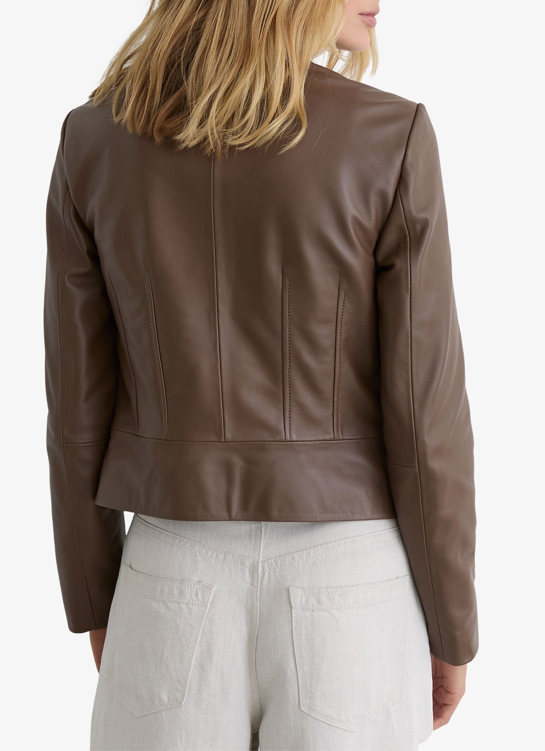 Reiss Petite Allie lerenjas van schapenleer - achterkant beige