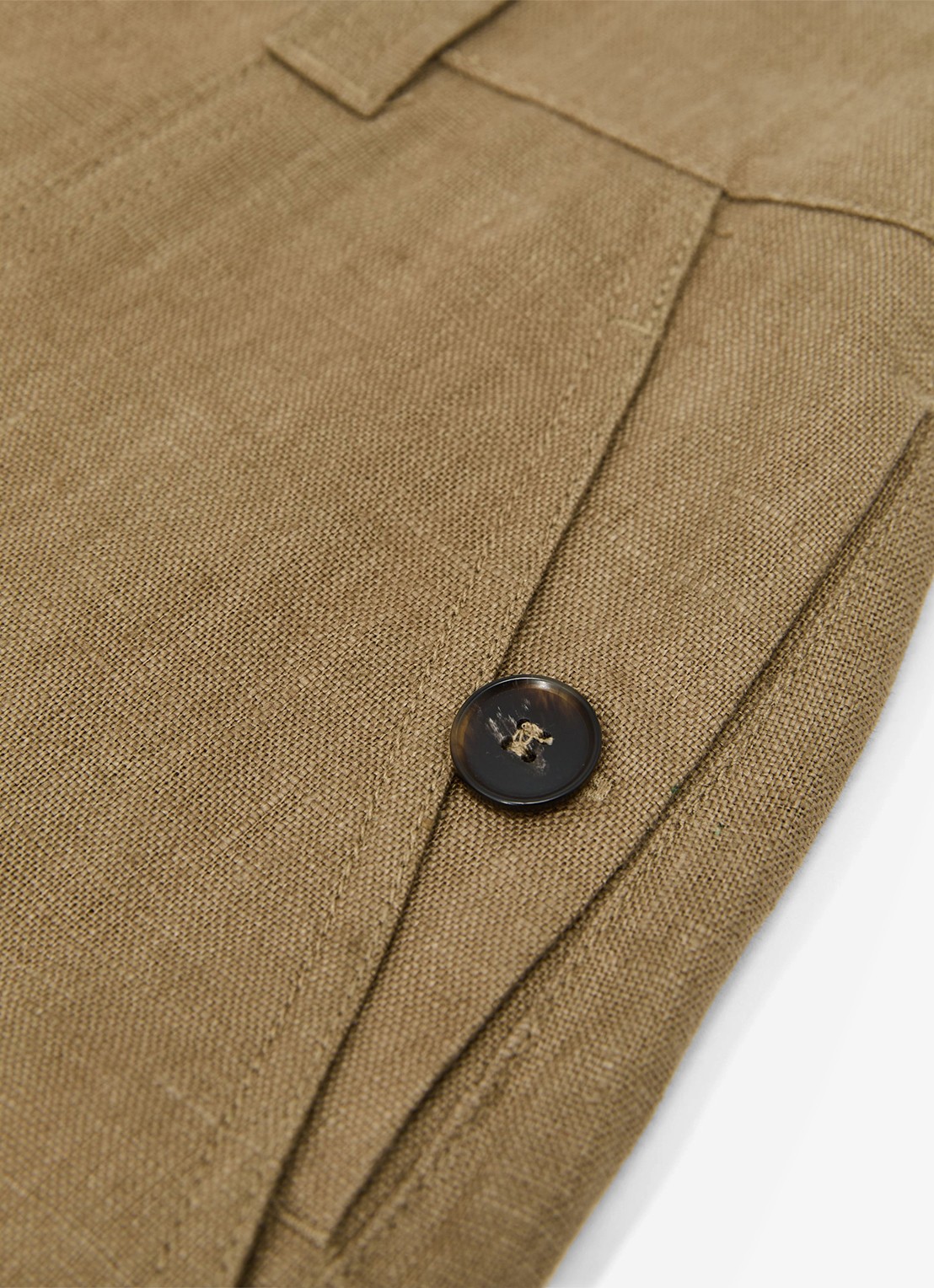Reiss Petite Ashby high waist loose fit pantalon met steekzakken - detail 6 khaki