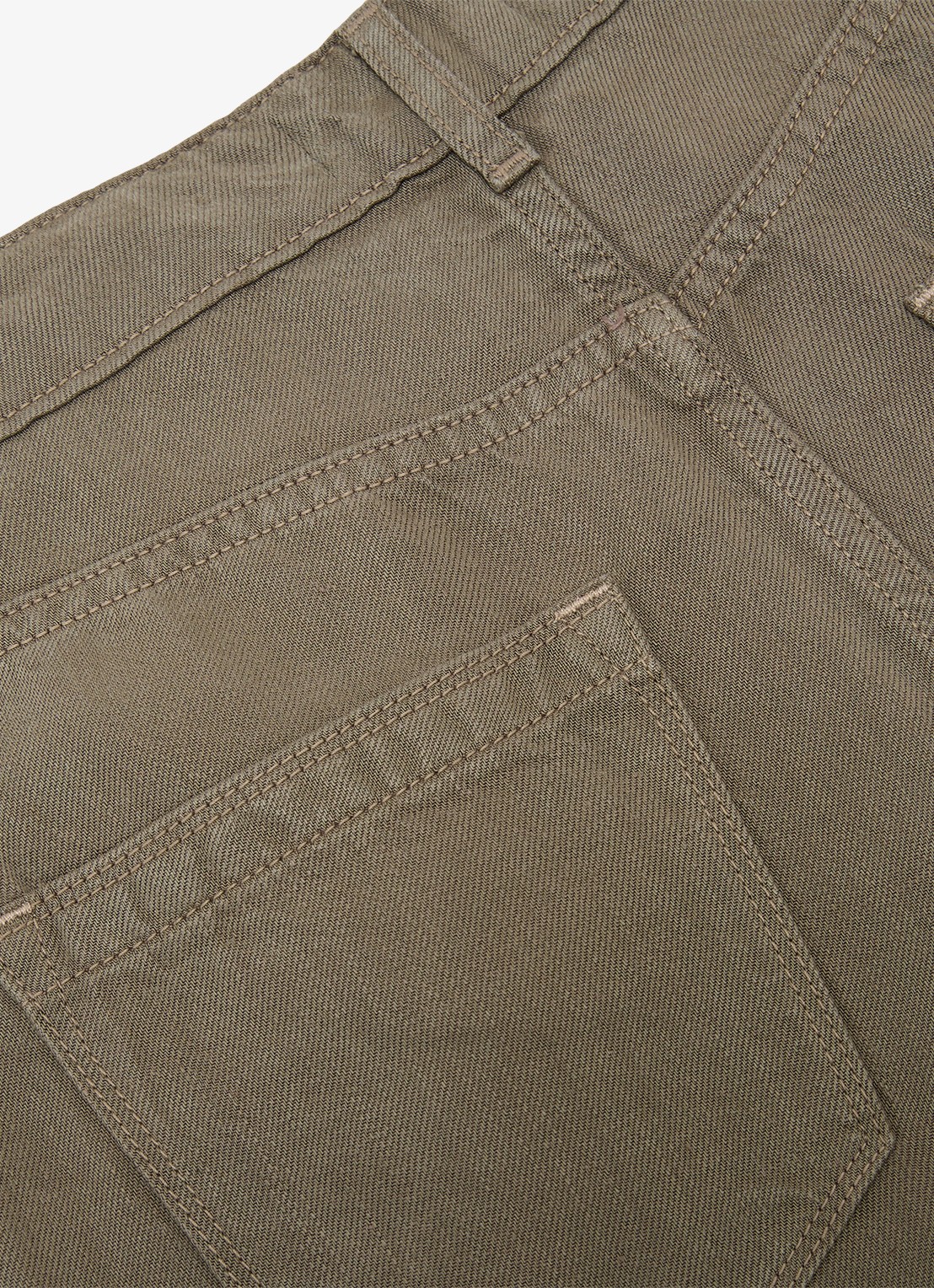 Reiss Petite Carmen high waist wide fit pantalon in linnenblend - detail 5 khaki