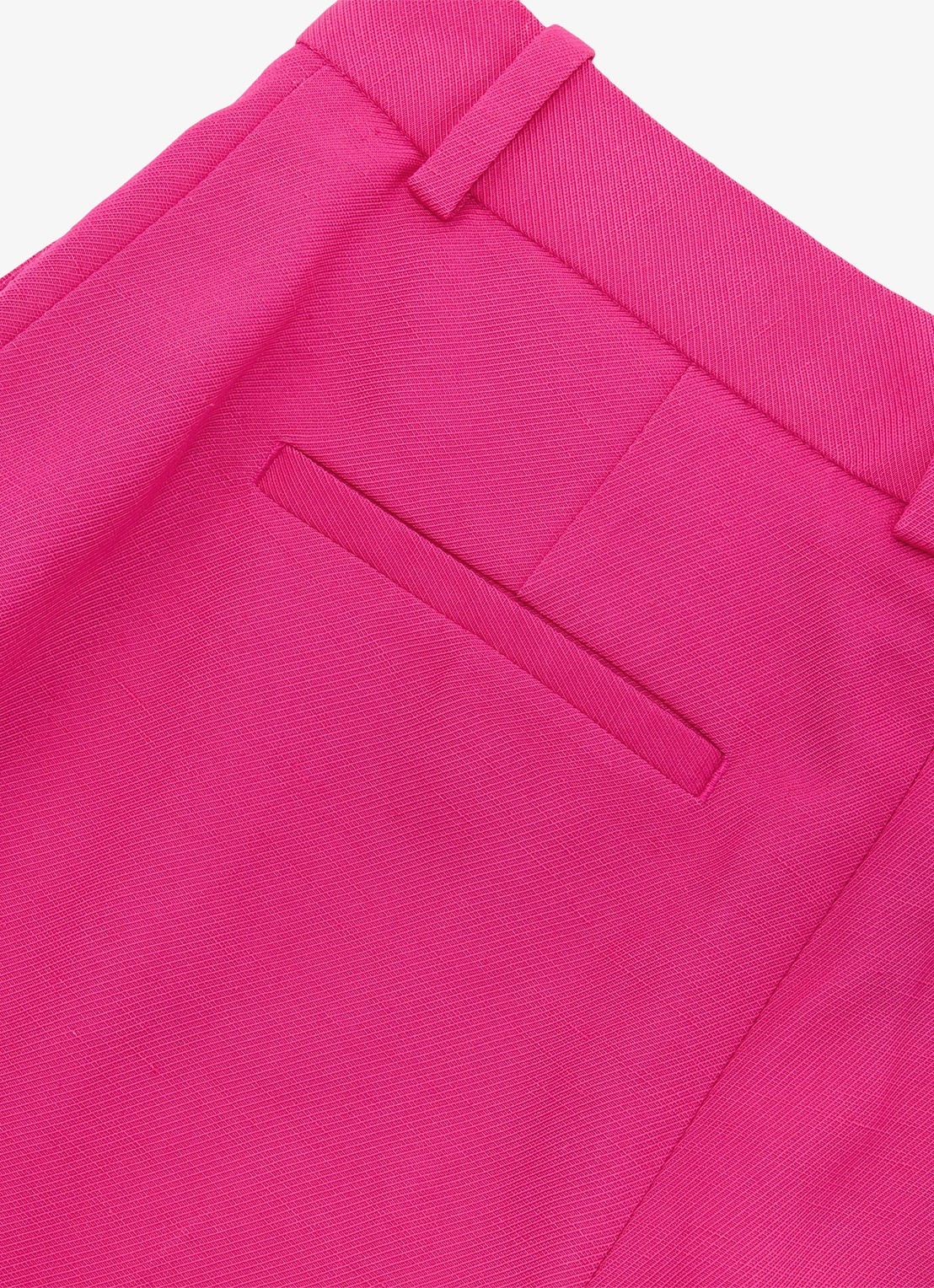 Reiss Petite Charli high waist wide fit pantalon in linnenblend - detail 7 oudroze