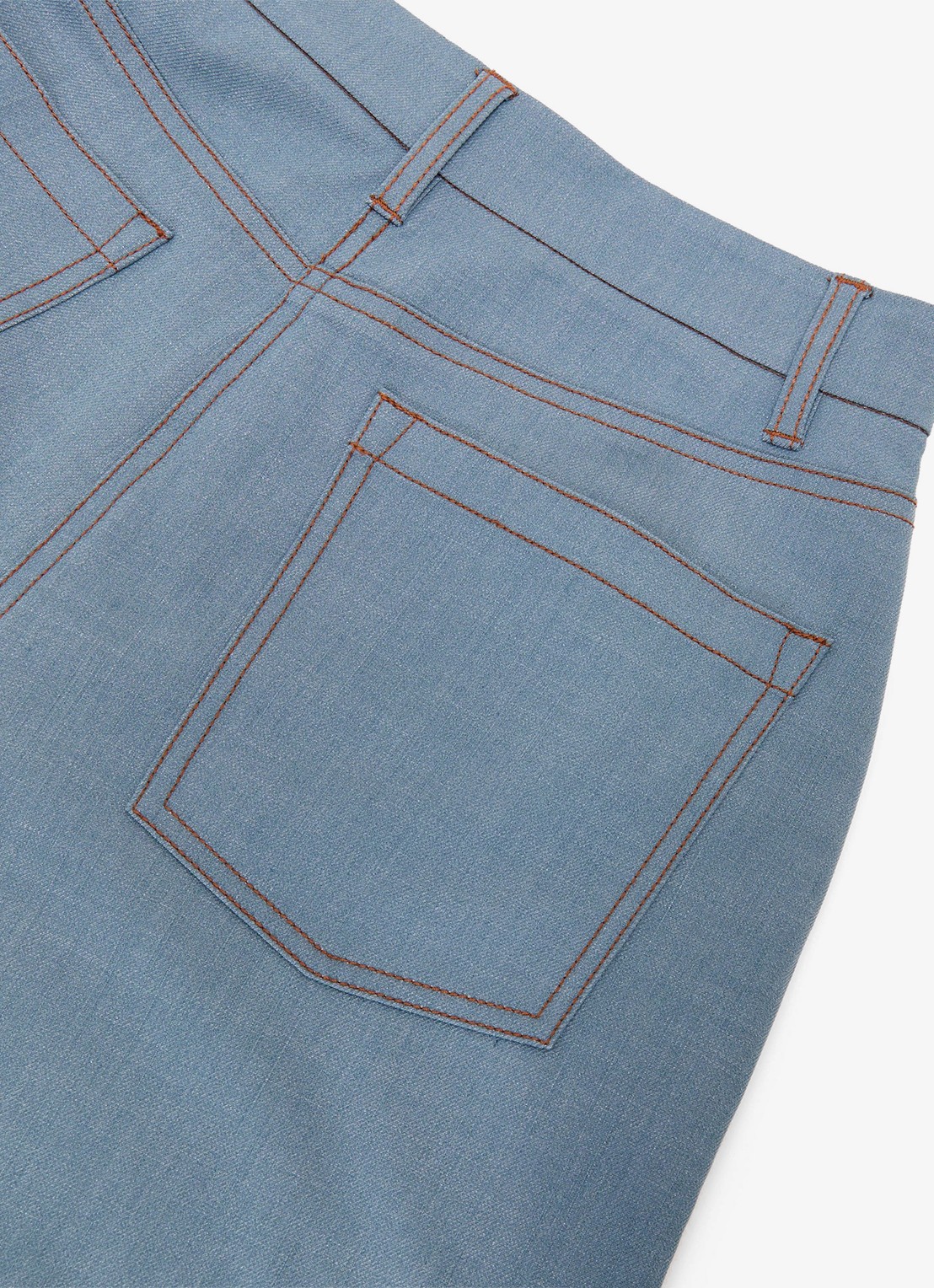 Reiss Petite Charlotte high waist wide fit pantalon met steekzakken - detail 4 blauwgrijs