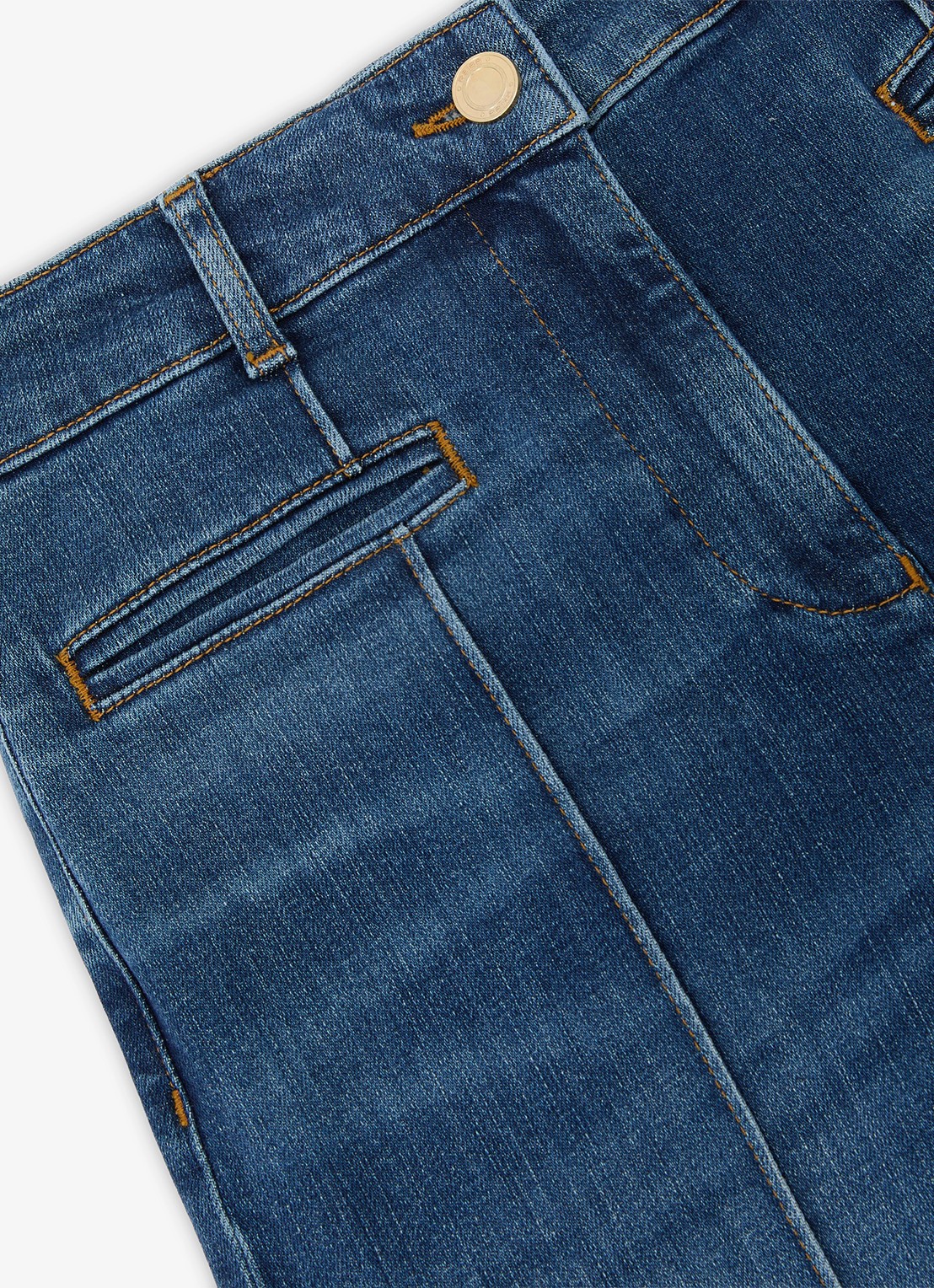 Reiss PETITE CLAUDE Pintuck-Detail Flared Jeans - detail 6 donkerblauw