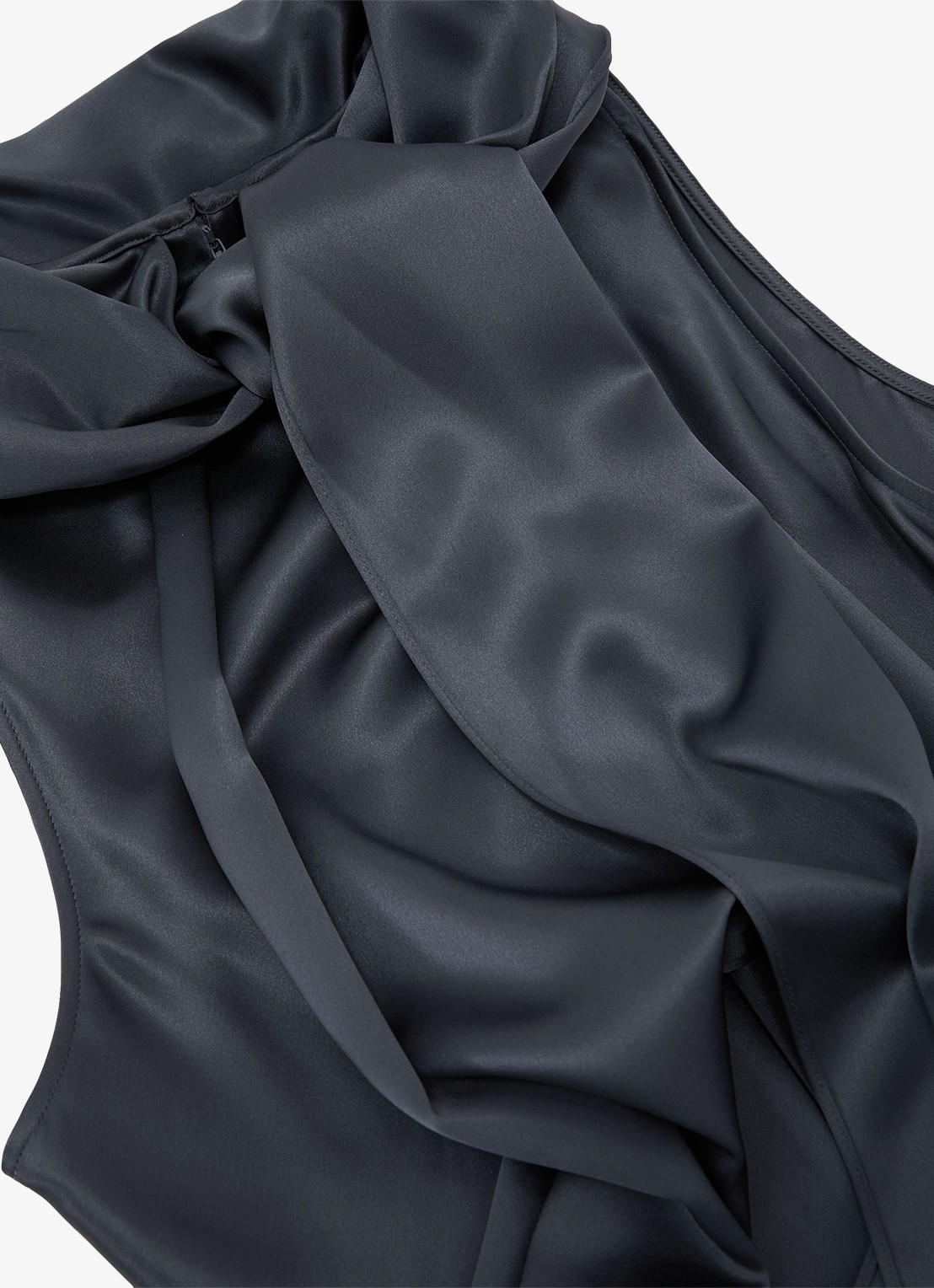 Reiss Petite Fae maxi jurk met sjaalkraag - detail 6 grijs
