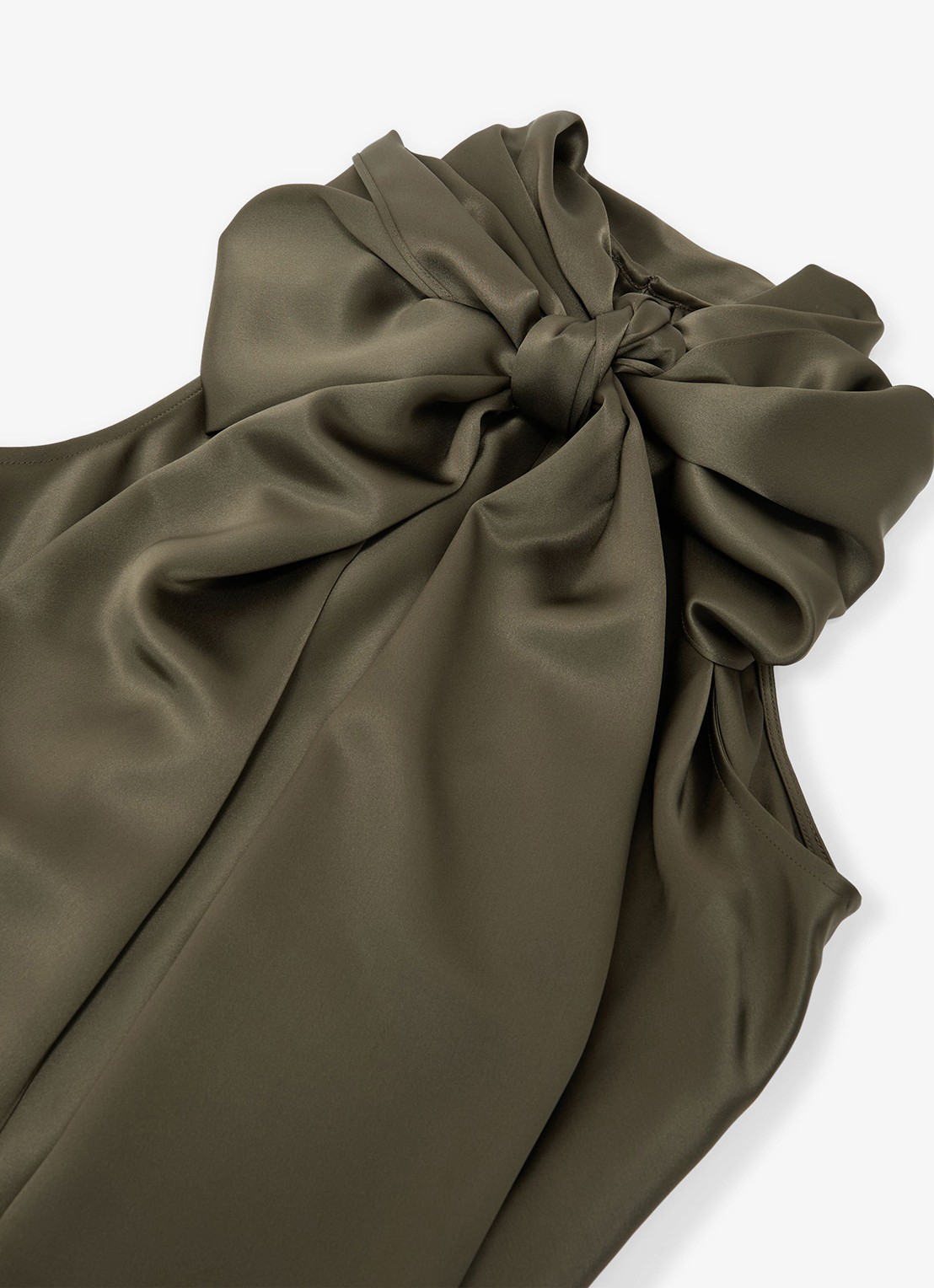 Reiss Petite Fae maxi jurk met sjaalkraag - detail 7 khaki