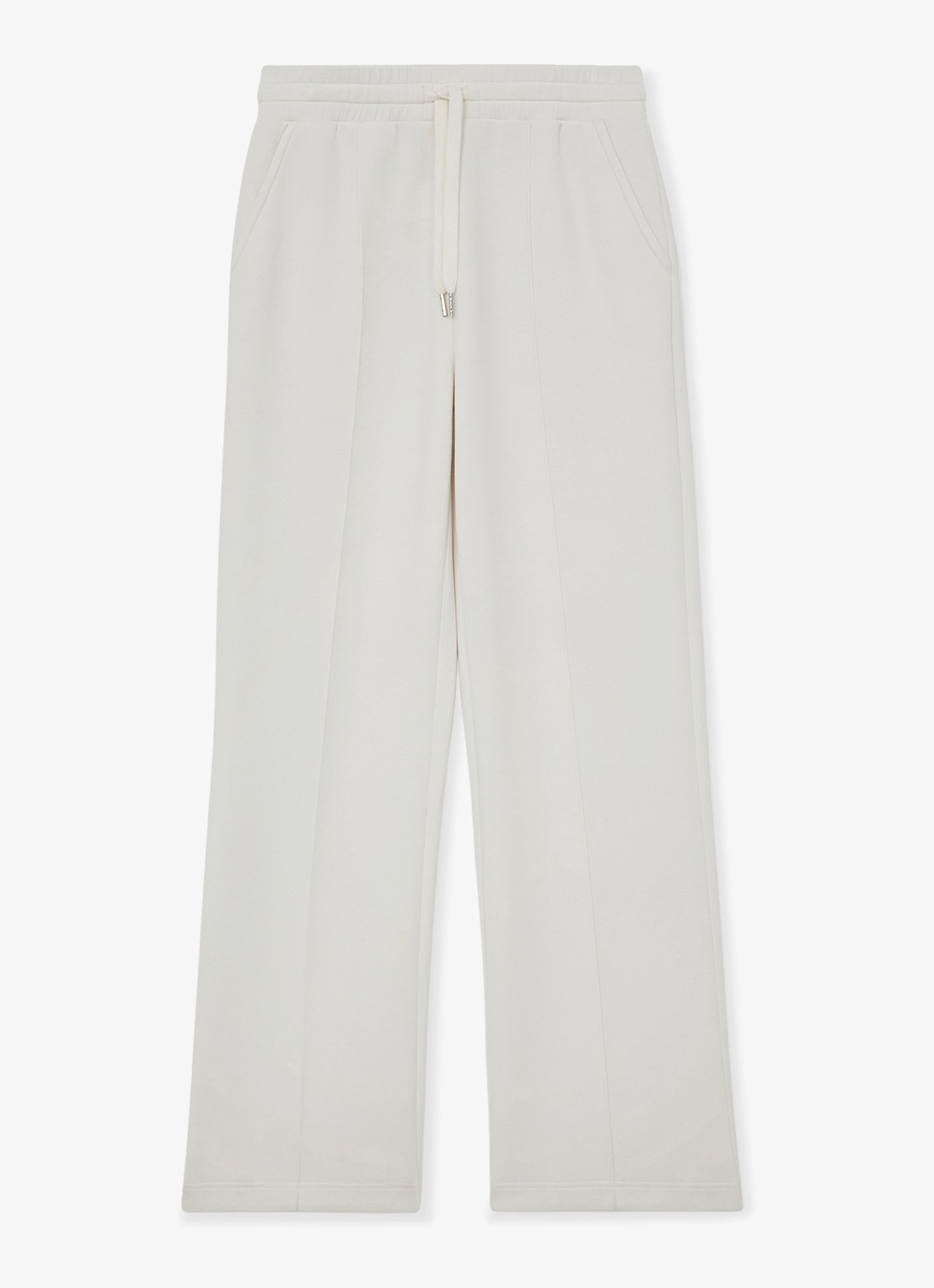 Reiss Petite high waist straight fit joggingbroek met steekzakken - voorkant wit