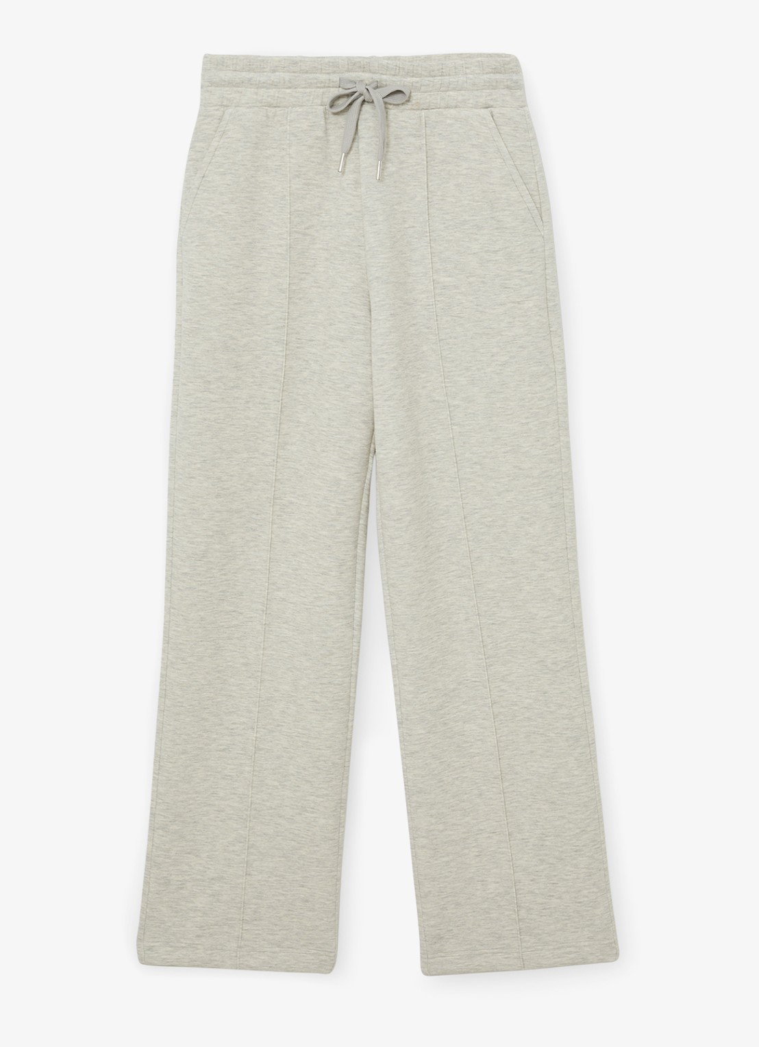 Reiss Petite high waist wide fit joggingbroek met trekkoord - voorkant 2 grijs