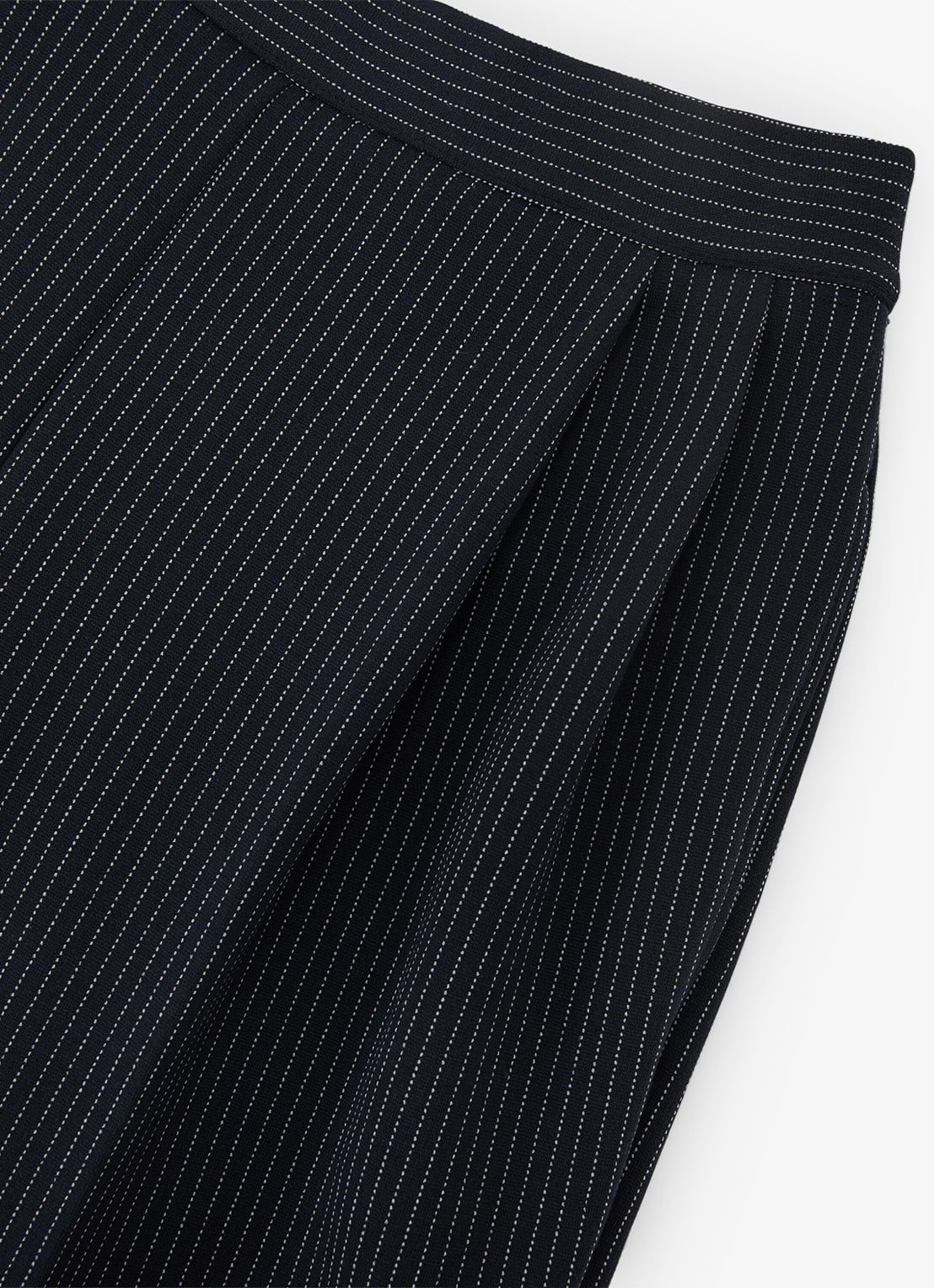 Reiss Petite high waist wide fit pantalon met streepprint - detail 6 donkerblauw