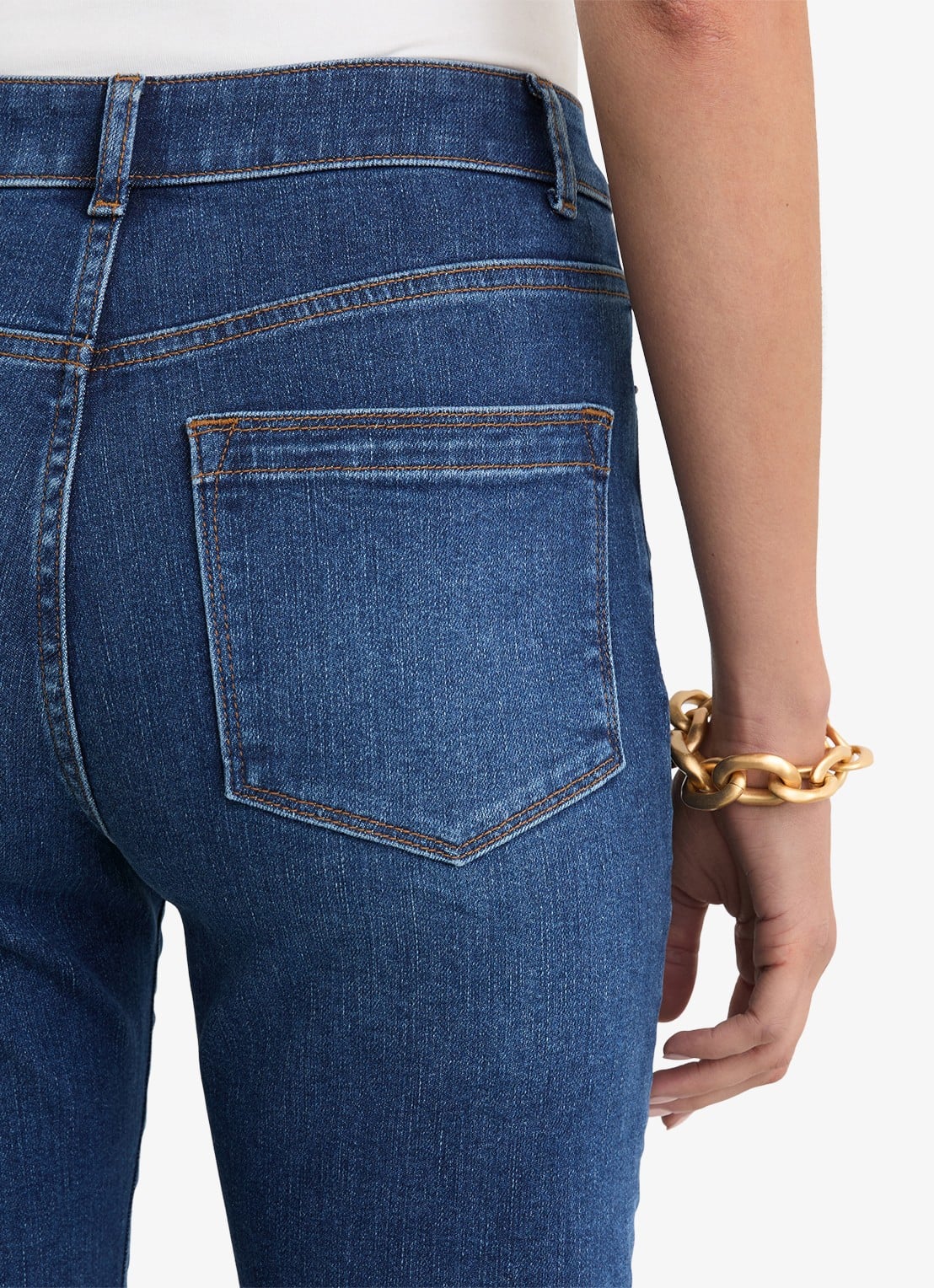 Reiss Petite Isabel high waist skinny fit jeans met medium wassing - detail 3 indigo